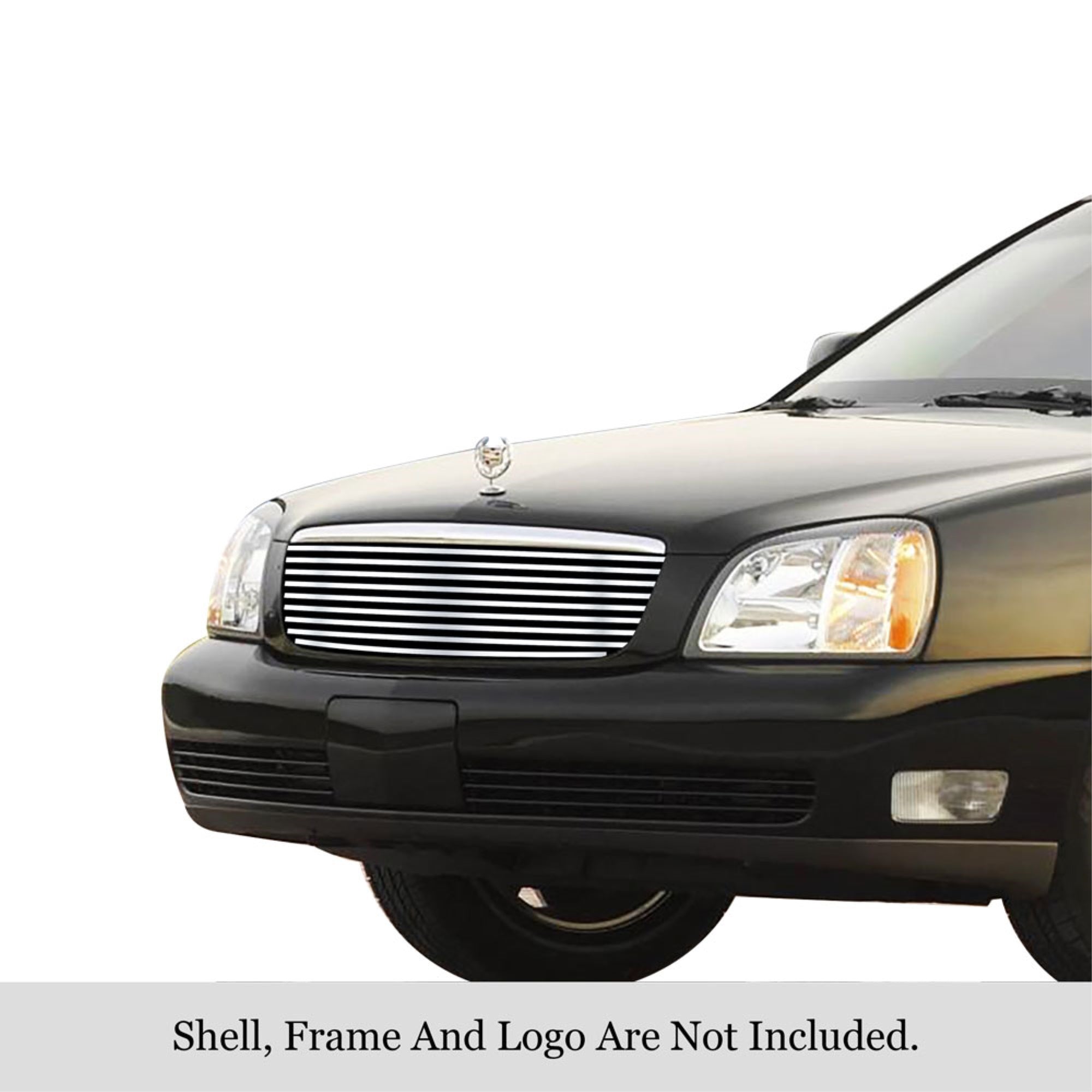 2000-2005 Cadillac Deville 304 Stainless Steel Polished Finish 8X6 Horizontal Billet Stainless Steel Billet Grille