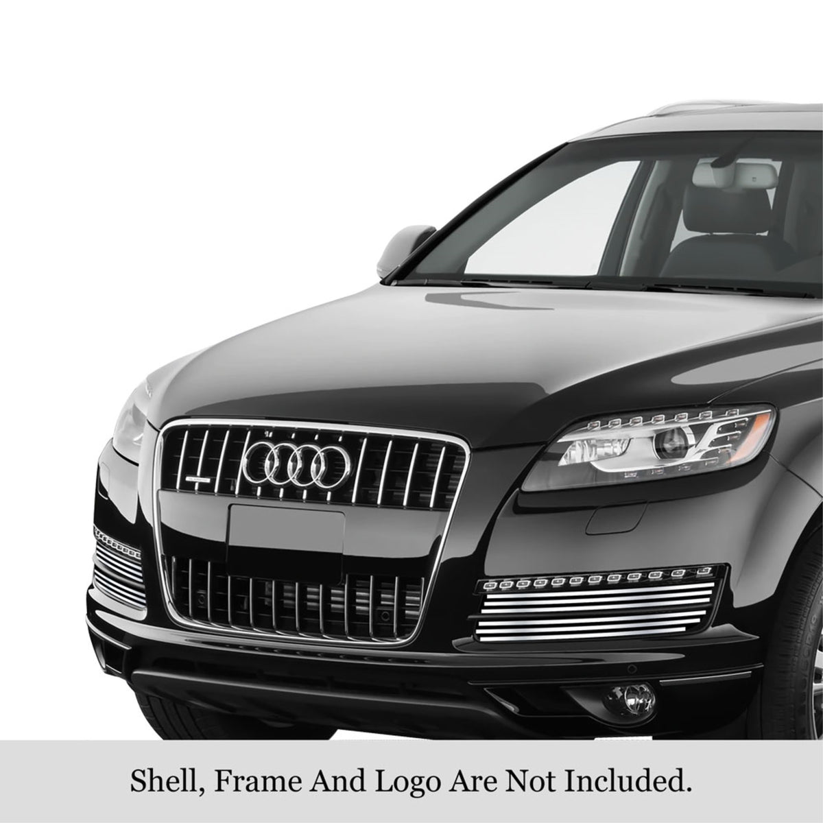 2007-2015 Audi Q7 Not For Honeycomb Style 304 Stainless Steel Polished Finish 8X6 Horizontal Billet Stainless Steel Billet Grille