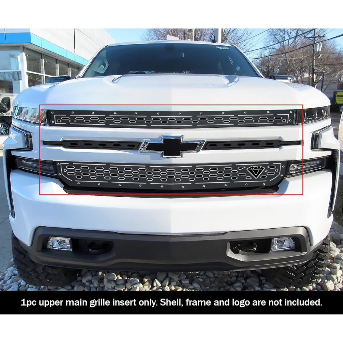 2019-2022 Chevy Silverado 1500 Not For Custom Trailboss/Custom/Work Truck Stainless Steel Black Powder Coated Finish Double Layer Laser Cut Sheet Sheet Grille