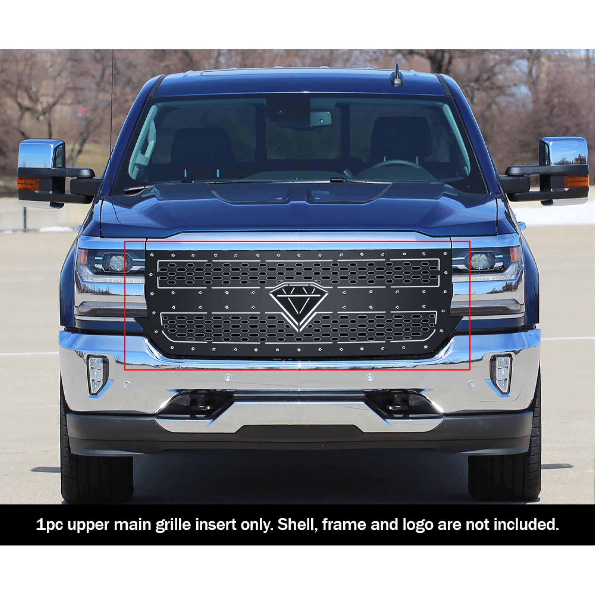 2016-2018 Chevy Silverado 1500 /2019 Chevy Silverado 1500 Ld 304 Stainless Steel Black Powder Coated Finish Double Layer Laser Cut Sheet Sheet Grille