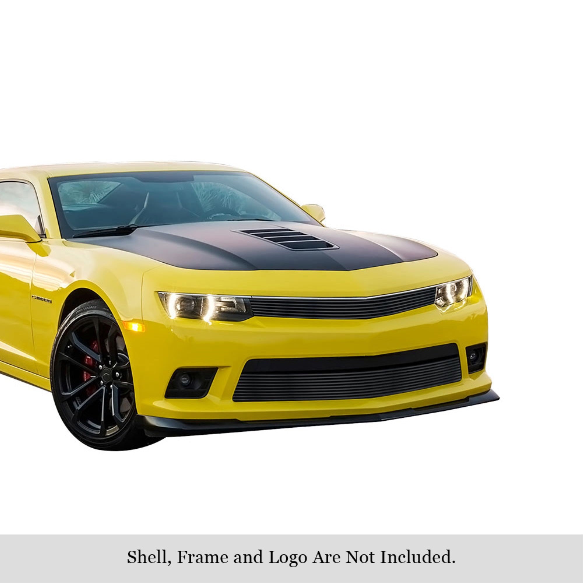 2014-2015 Chevy Camaro Ls With Rs Package/2014-2015 Chevy Camaro Lt With Rs Package Stainless Steel Black Powder Coated Finish Horizontal Billet Black Stainless Steel Billet Grille