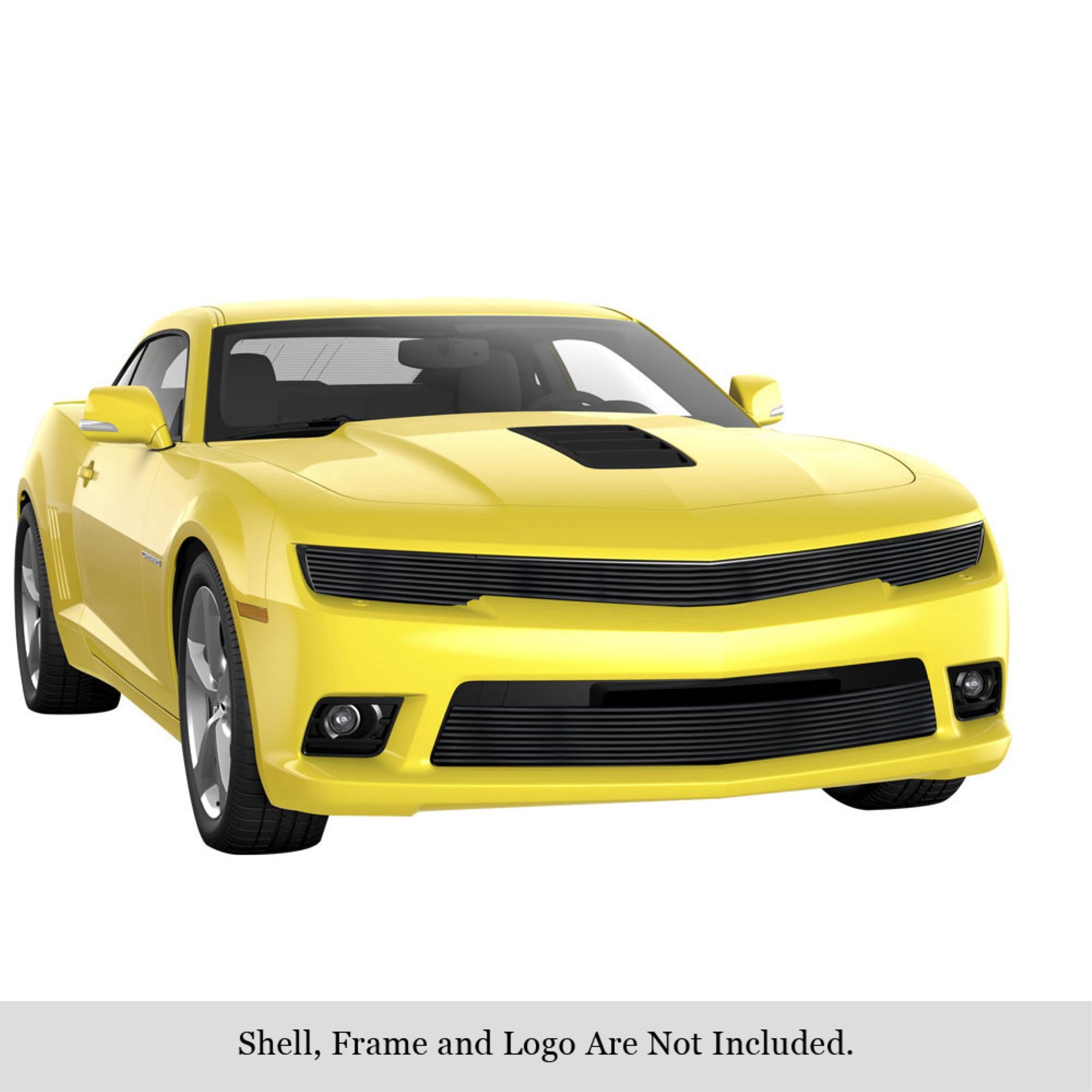 2014-2015 Chevy Camaro Ls With Rs Package Phantom Style/2014-2015 Chevy Camaro Lt With Rs Package Phantom Style Stainless Steel Black Powder Coated Finish Horizontal Billet Black Stainless Steel Billet Grille