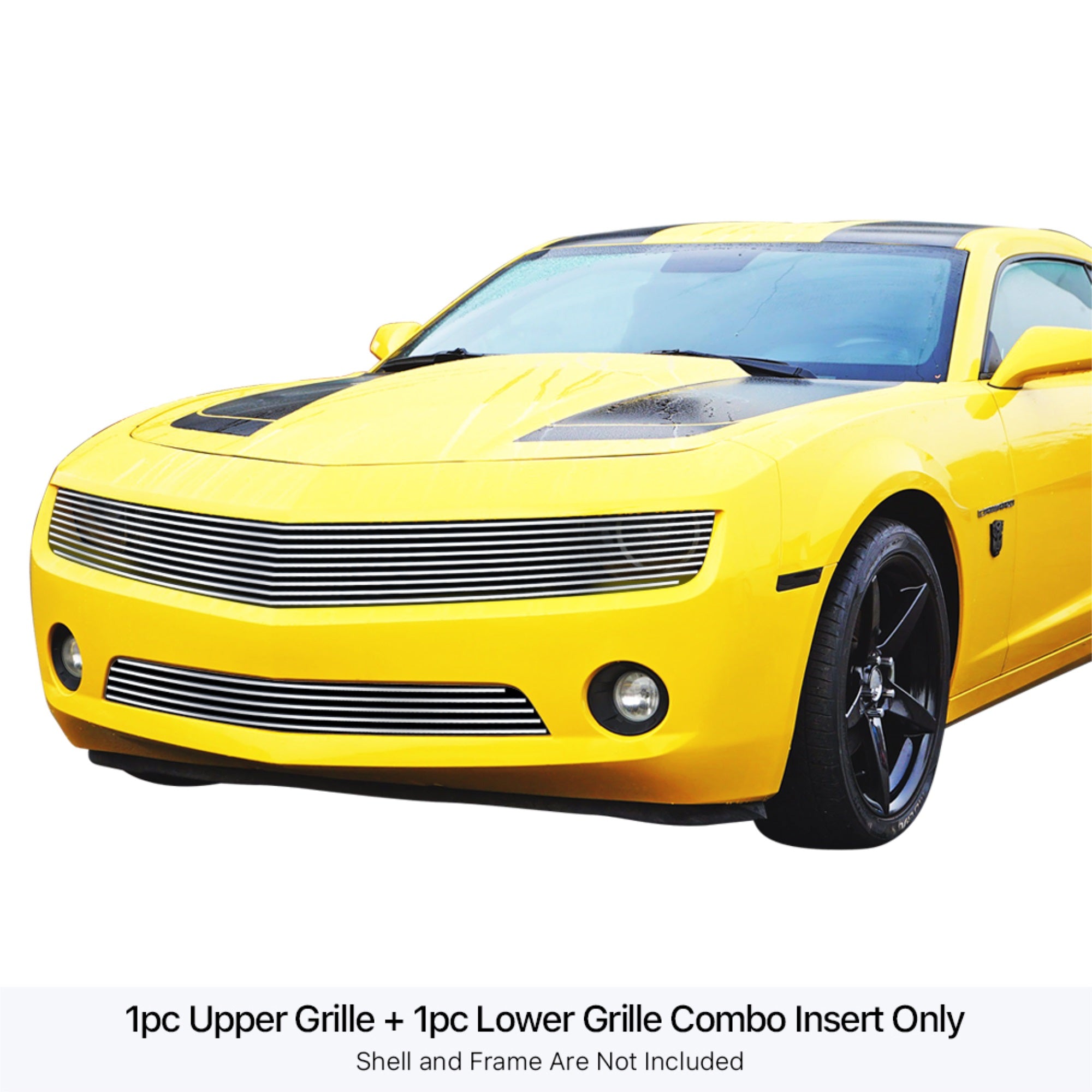 2010-2013 Chevy Camaro Lt V6/2010-2013 Chevy Camaro Ls V6 Stainless Steel Silver Hairline Finish Finish Horizontal Billet Stainless Steel Billet Grille