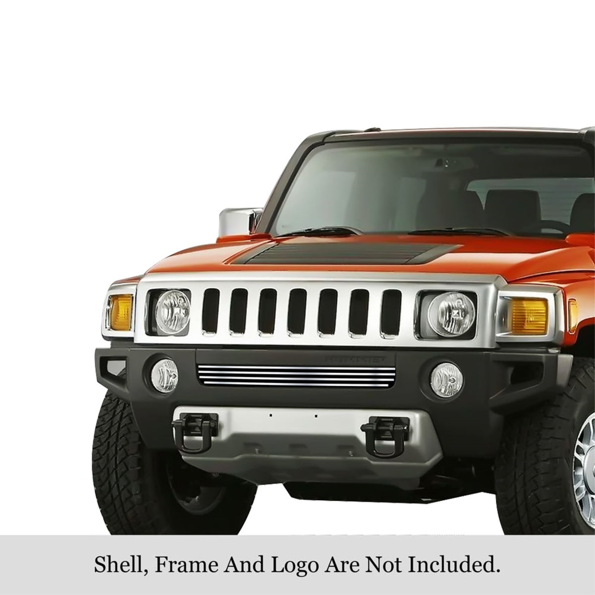 2006-2010 Hummer H3 304 Stainless Steel Polished Finish 8X6 Vertical Billet Stainless Steel Billet Grille