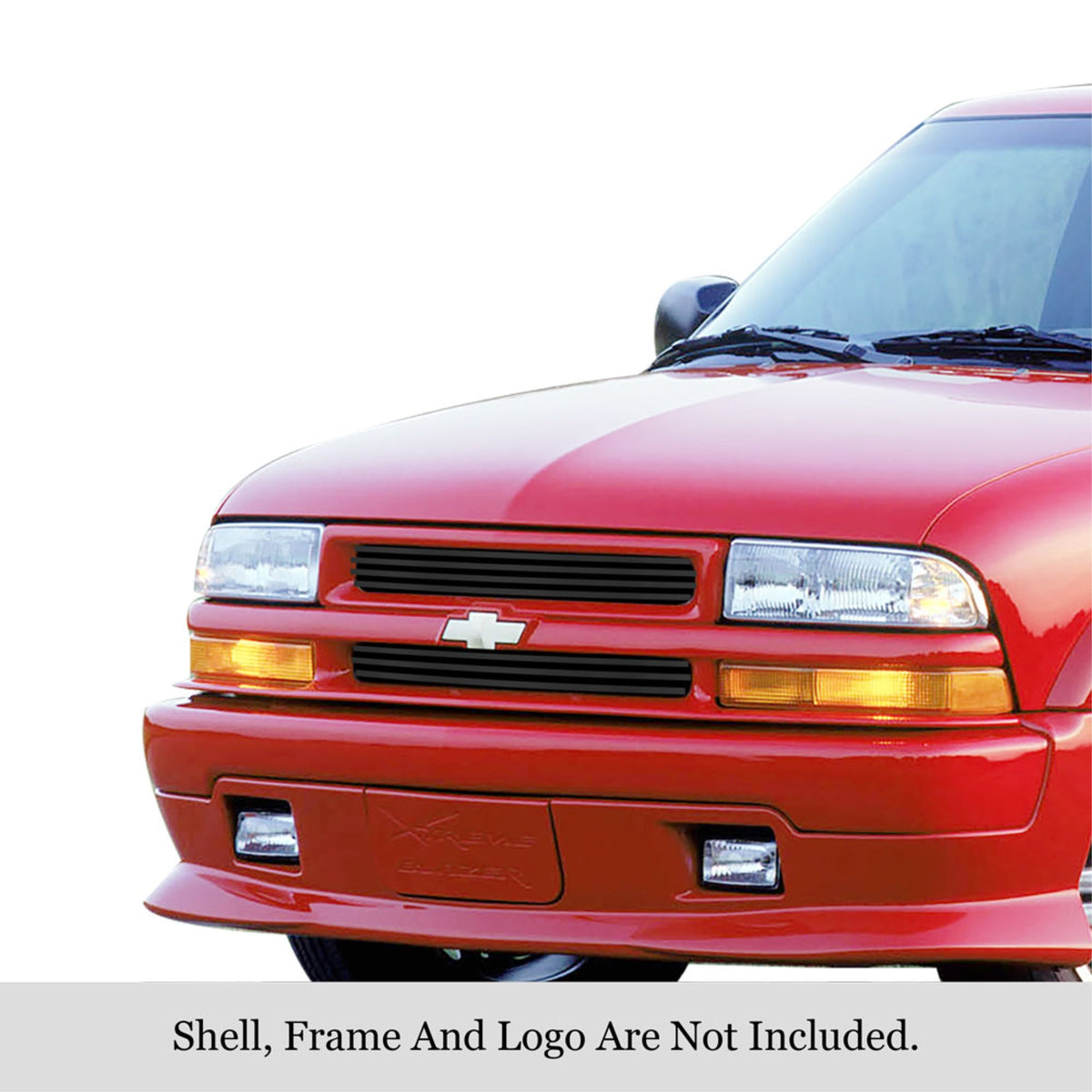 1998-2005 Chevy Blazer Criss Cross /1998-2004 Chevy S-10 Criss Cross Stainless Steel Black Powder Coated Finish 8X6 Horizontal Billet Black Stainless Steel Billet Grille