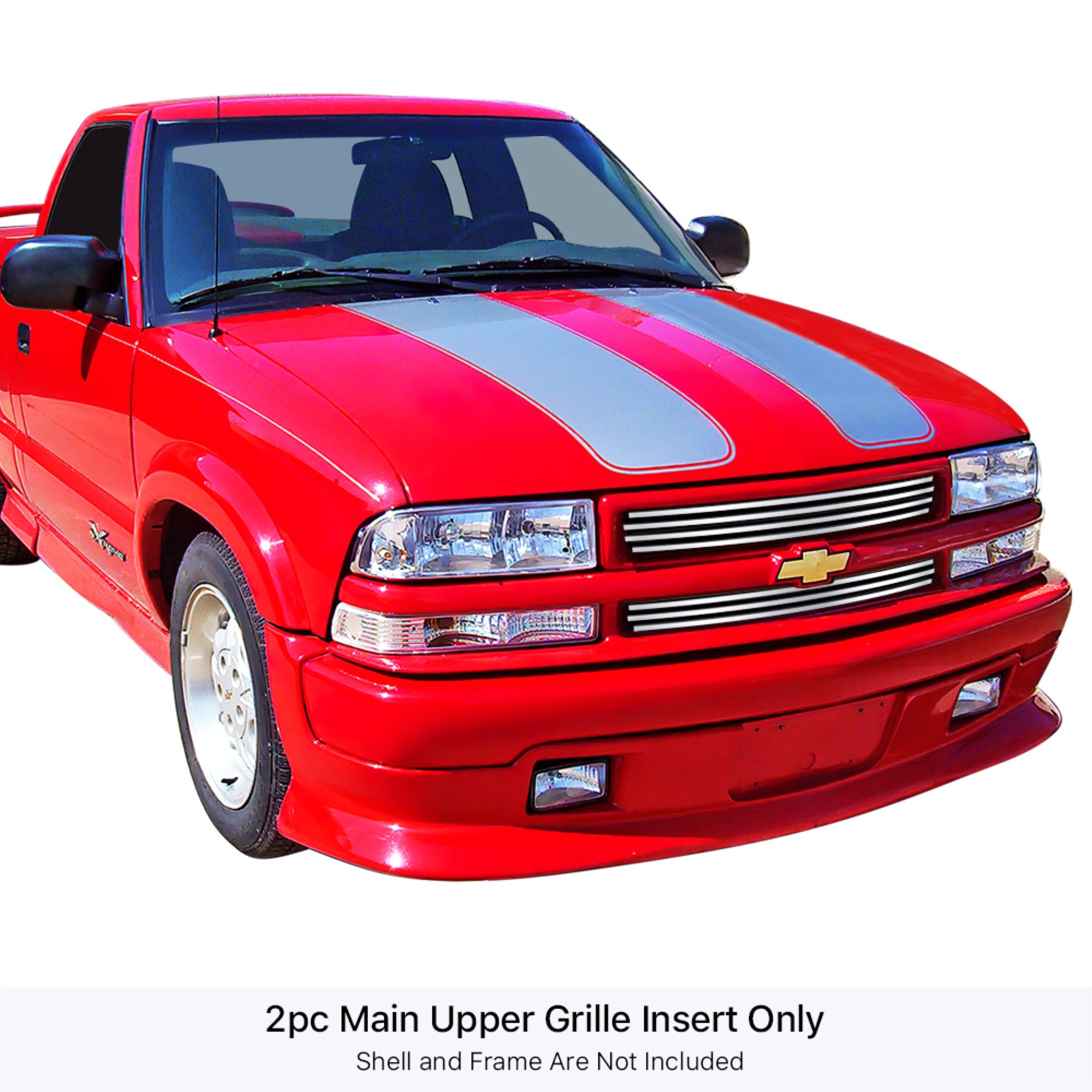 1998-2005 Chevy Blazer Criss Cross /1998-2004 Chevy S-10 Criss Cross 304 Stainless Steel Polished Finish 8X6 Horizontal Billet Stainless Steel Billet Grille