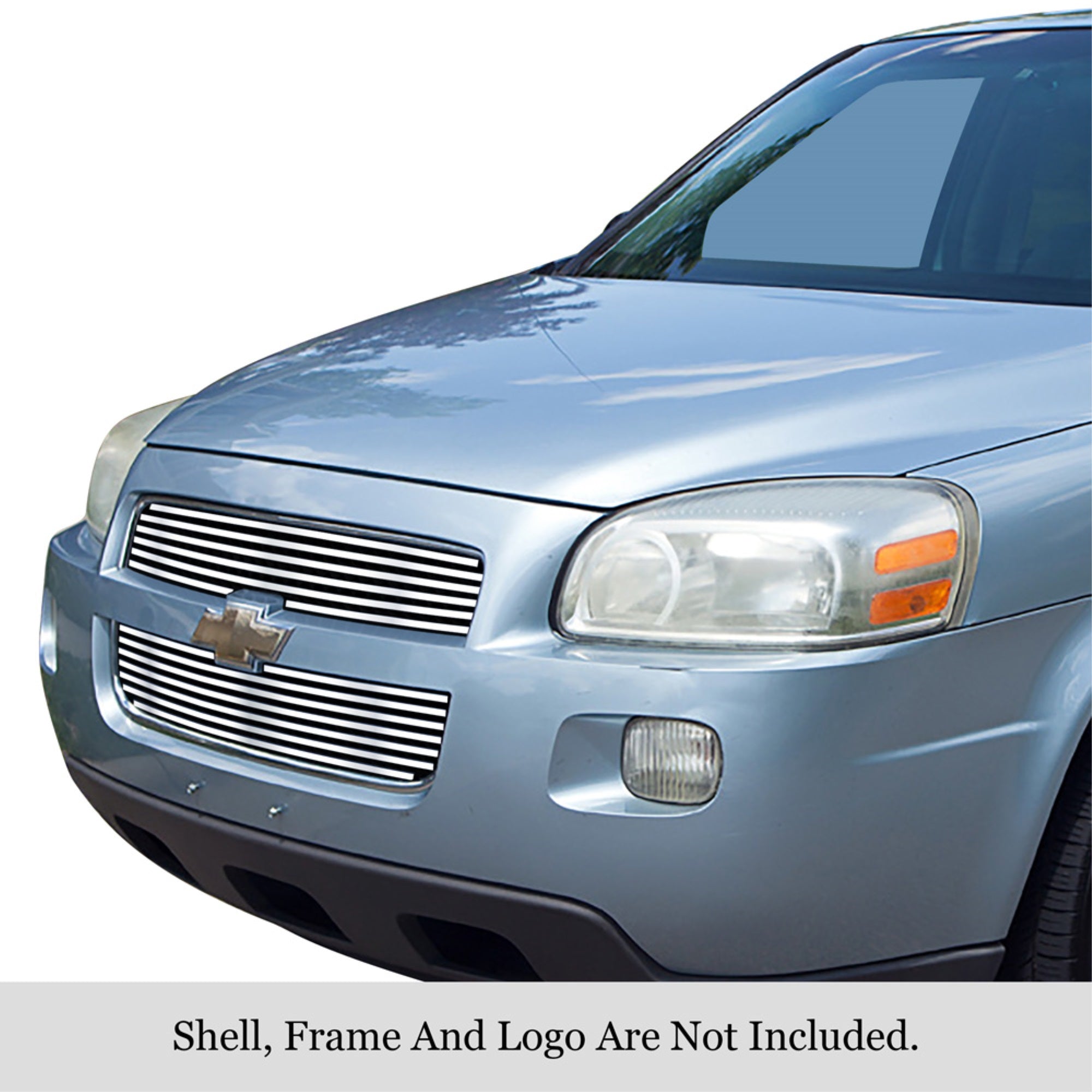 2005-2008 Chevy Uplander 304 Stainless Steel Polished Finish 8X6 Horizontal Billet Stainless Steel Billet Grille