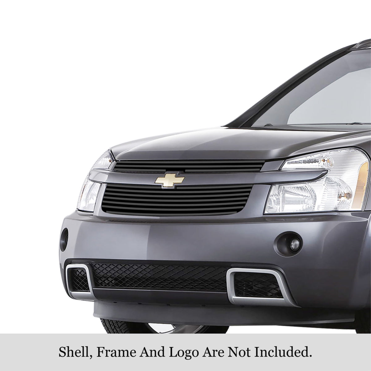 2005-2009 Chevy Equinox Stainless Steel Black Powder Coated Finish 8X6 Horizontal Billet Black Stainless Steel Billet Grille