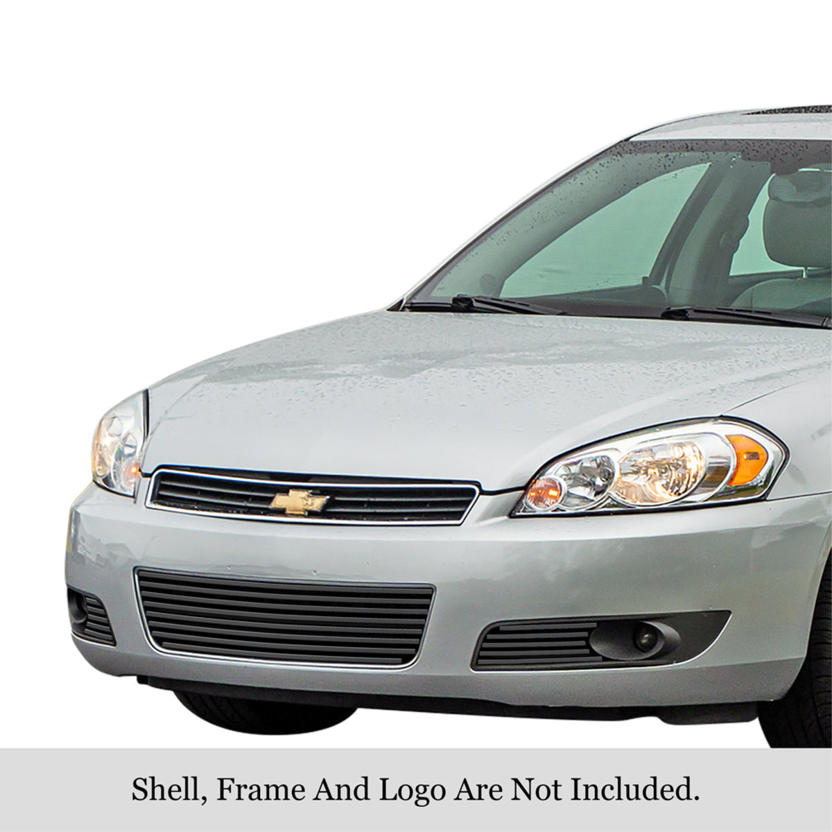 2006-2013 Chevy Impala With Fog Light /2014-2016 Chevy Impala Limited Model Only With Fog Light Stainless Steel Black Powder Coated Finish 8X6 Horizontal Billet Black Stainless Steel Billet Grille