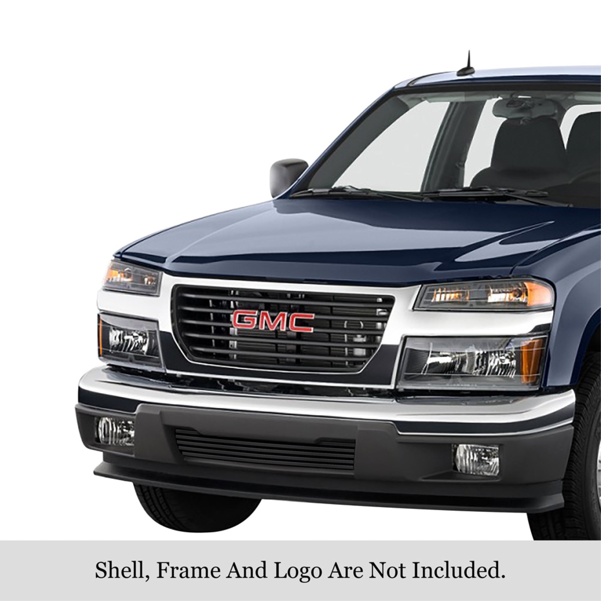2004-2012 Chevy Colorado Not For Extreme (Cutting May Require)/2004-2012 Gmc Canyon (Cutting May Require) Stainless Steel Black Powder Coated Finish 8X6 Horizontal Billet Black Stainless Steel Billet Grille
