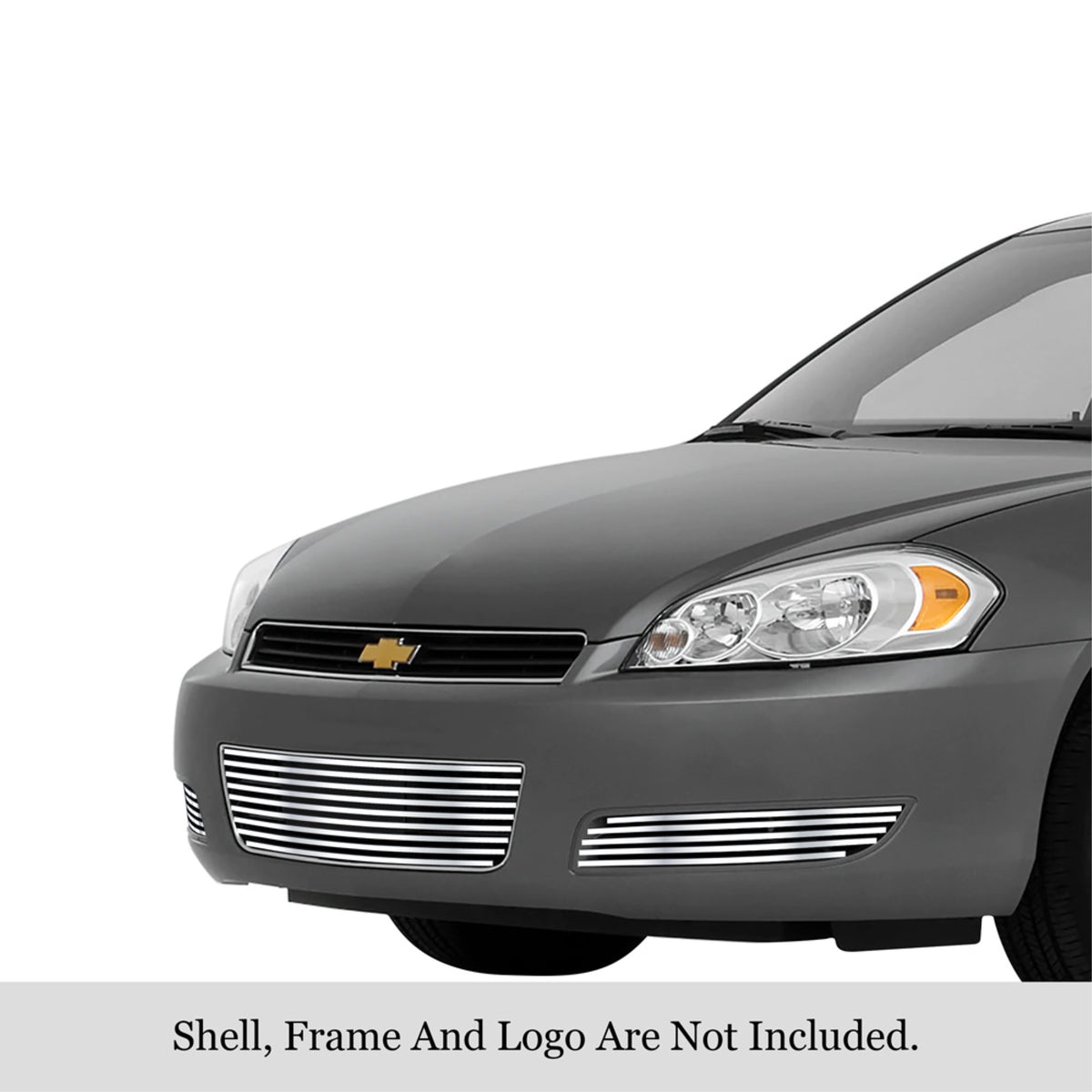 2006-2013 Chevy Impala Ls Without Fog Light/2006-2013 Chevy Impala Lt Without Fog Light 304 Stainless Steel Polished Finish 8X6 Horizontal Billet Stainless Steel Billet Grille