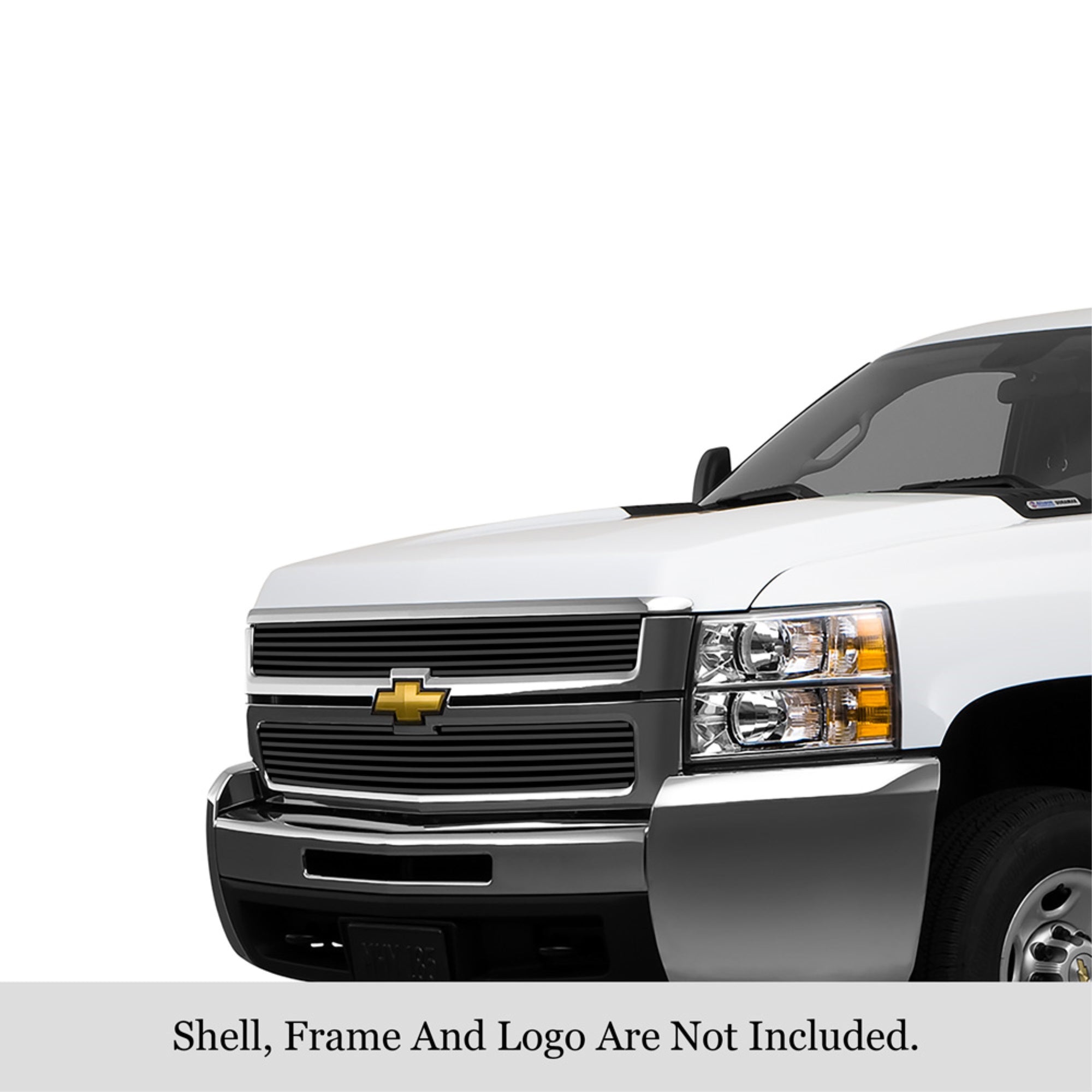 2007-2010 Chevy Silverado 2500 Hd /2007-2010 Chevy Silverado 2500 Hd Stainless Steel Black Powder Coated Finish 8X6 Horizontal Billet Black Stainless Steel Billet Grille