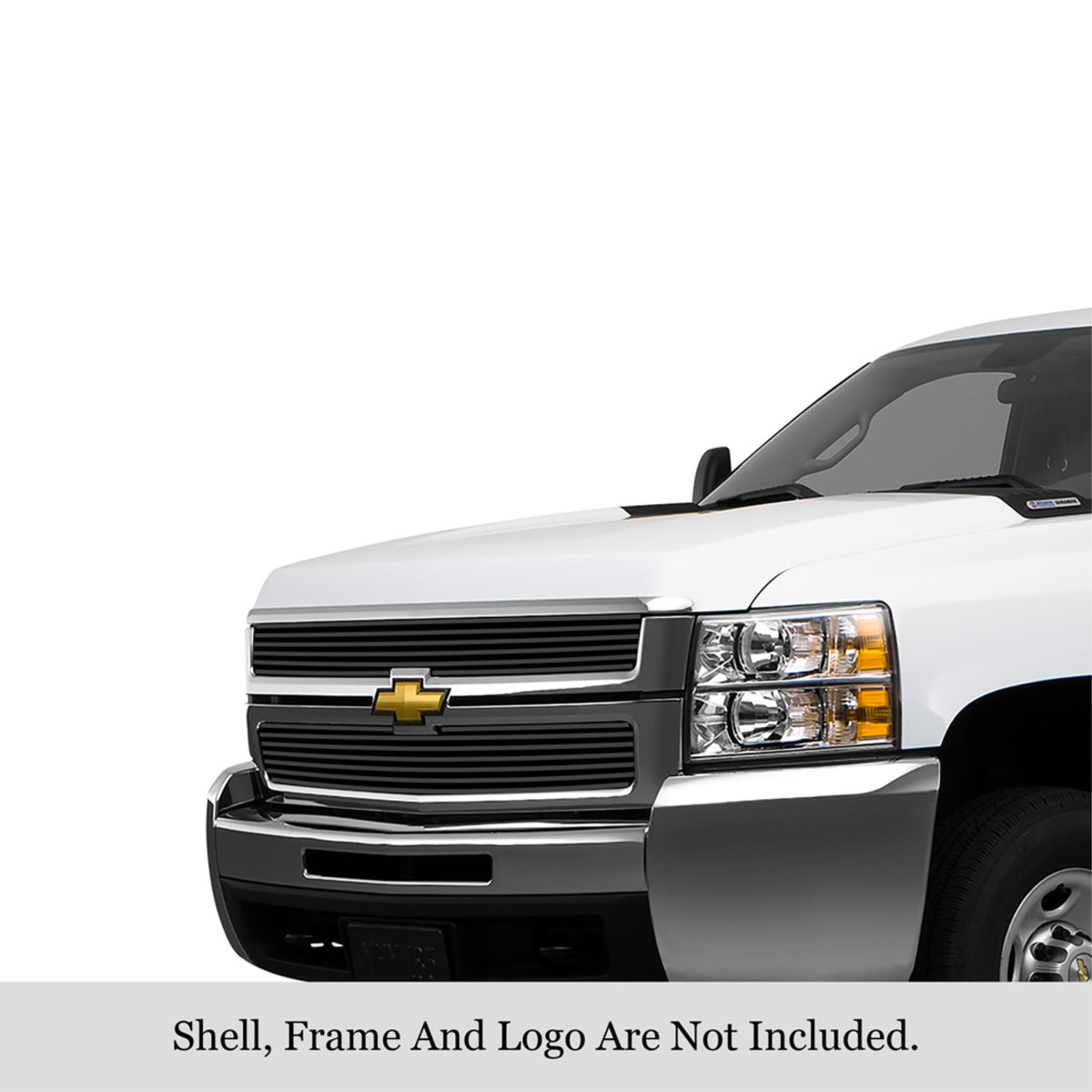 2007-2010 Chevy Silverado 2500 Hd /2007-2010 Chevy Silverado 2500 Hd Stainless Steel Black Powder Coated Finish 8X6 Horizontal Billet Black Stainless Steel Billet Grille