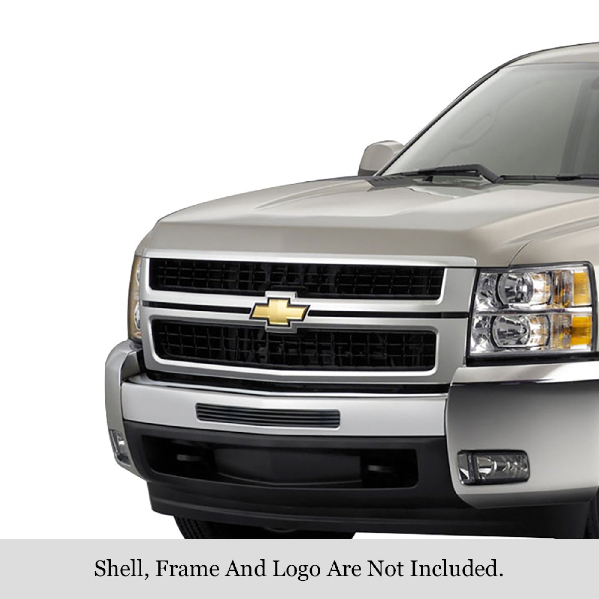 2007-2010 Chevy Silverado 2500 Hd /2007-2010 Chevy Silverado 3500 Hd /2007-2013 Chevy Silverado 1500 Stainless Steel Black Powder Coated Finish 8X6 Horizontal Billet Black Stainless Steel Billet Grille