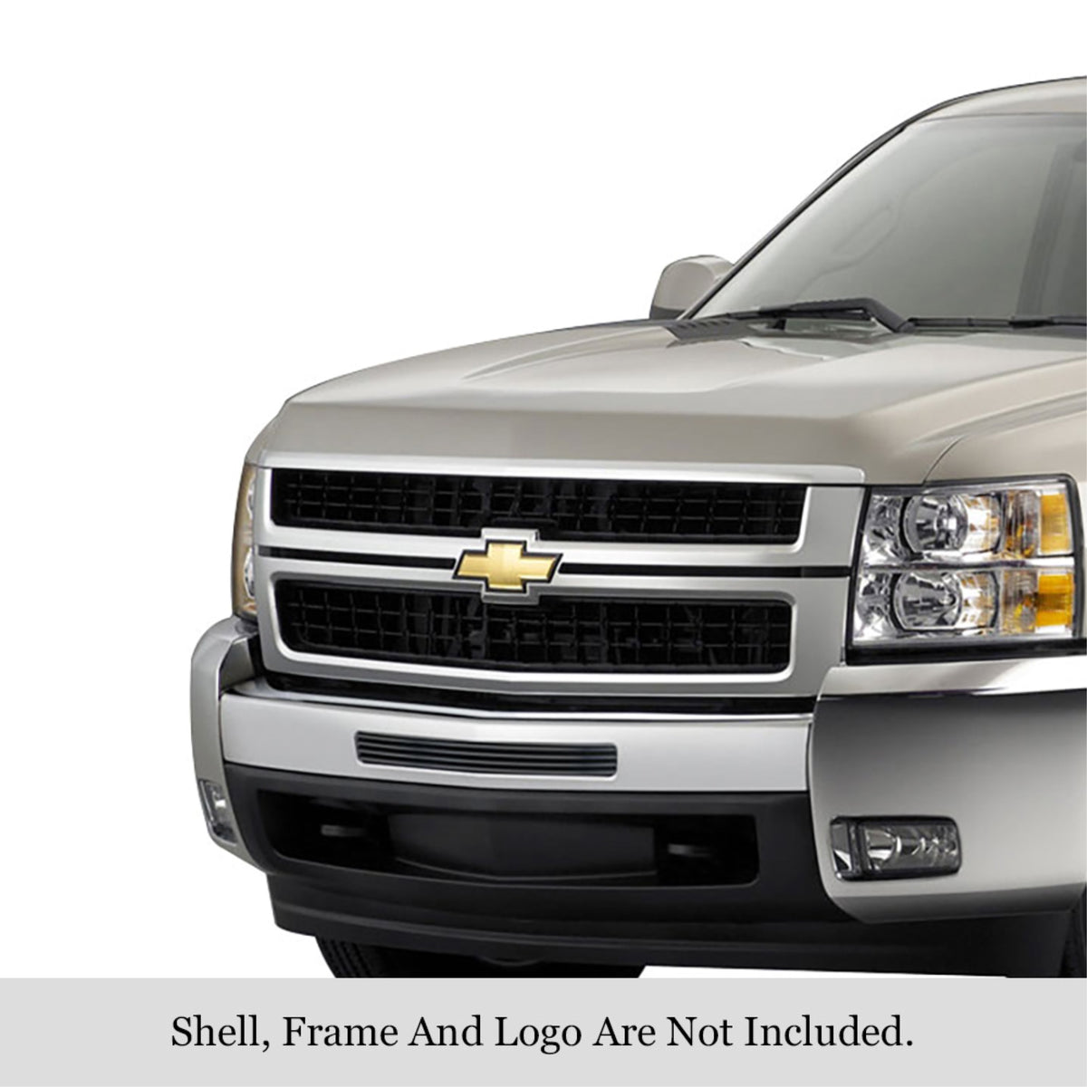 2007-2010 Chevy Silverado 2500 Hd /2007-2010 Chevy Silverado 3500 Hd /2007-2013 Chevy Silverado 1500 Stainless Steel Black Powder Coated Finish 8X6 Horizontal Billet Black Stainless Steel Billet Grille