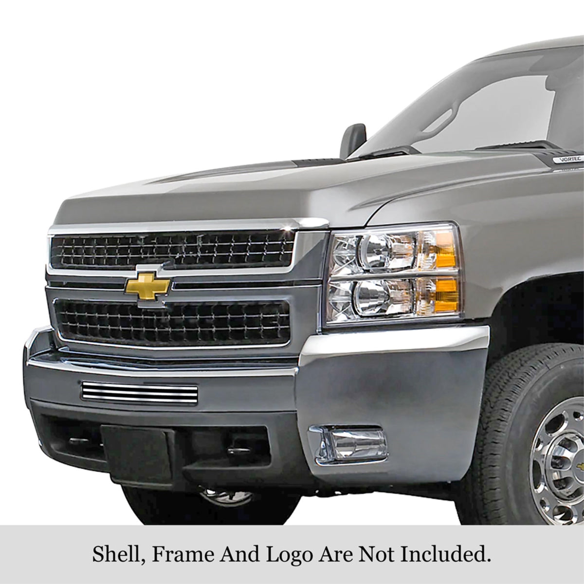 2007-2010 Chevy Silverado 2500 Hd /2007-2010 Chevy Silverado 3500 Hd /2007-2013 Chevy Silverado 1500 304 Stainless Steel Polished Finish 8X6 Horizontal Billet Stainless Steel Billet Grille