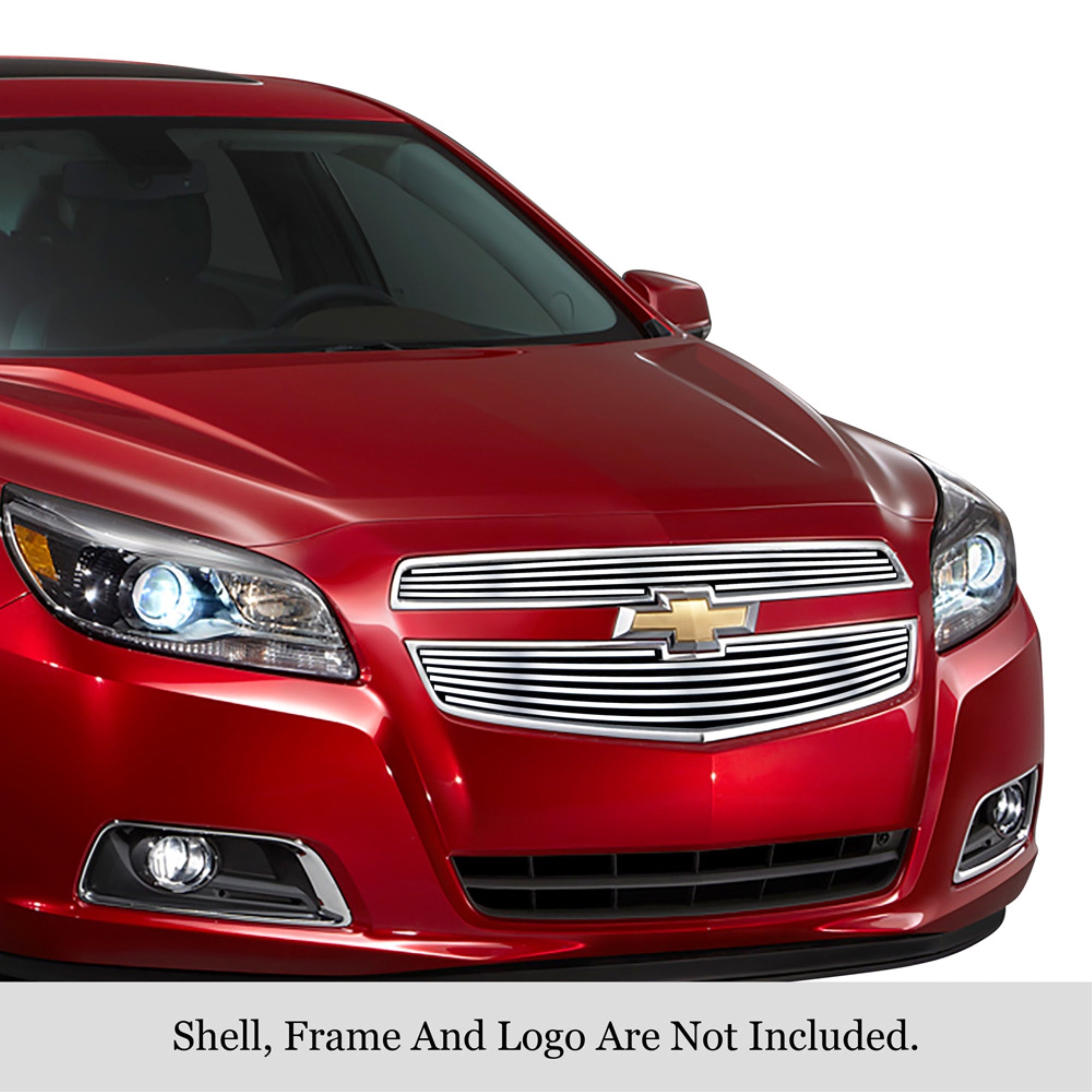 2013-2013 Chevy Malibu 304 Stainless Steel Polished Finish 8X6 Horizontal Billet Stainless Steel Billet Grille