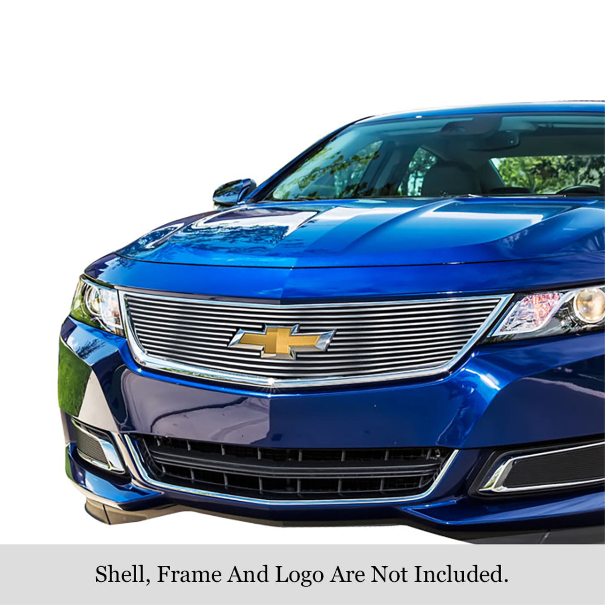 2014-2020 Chevy Impala Logo Show (Not For 2014-2016 Chevy Impala Limited) Stainless Steel Silver Hairline Finish Finish Horizontal Billet Stainless Steel Billet Grille