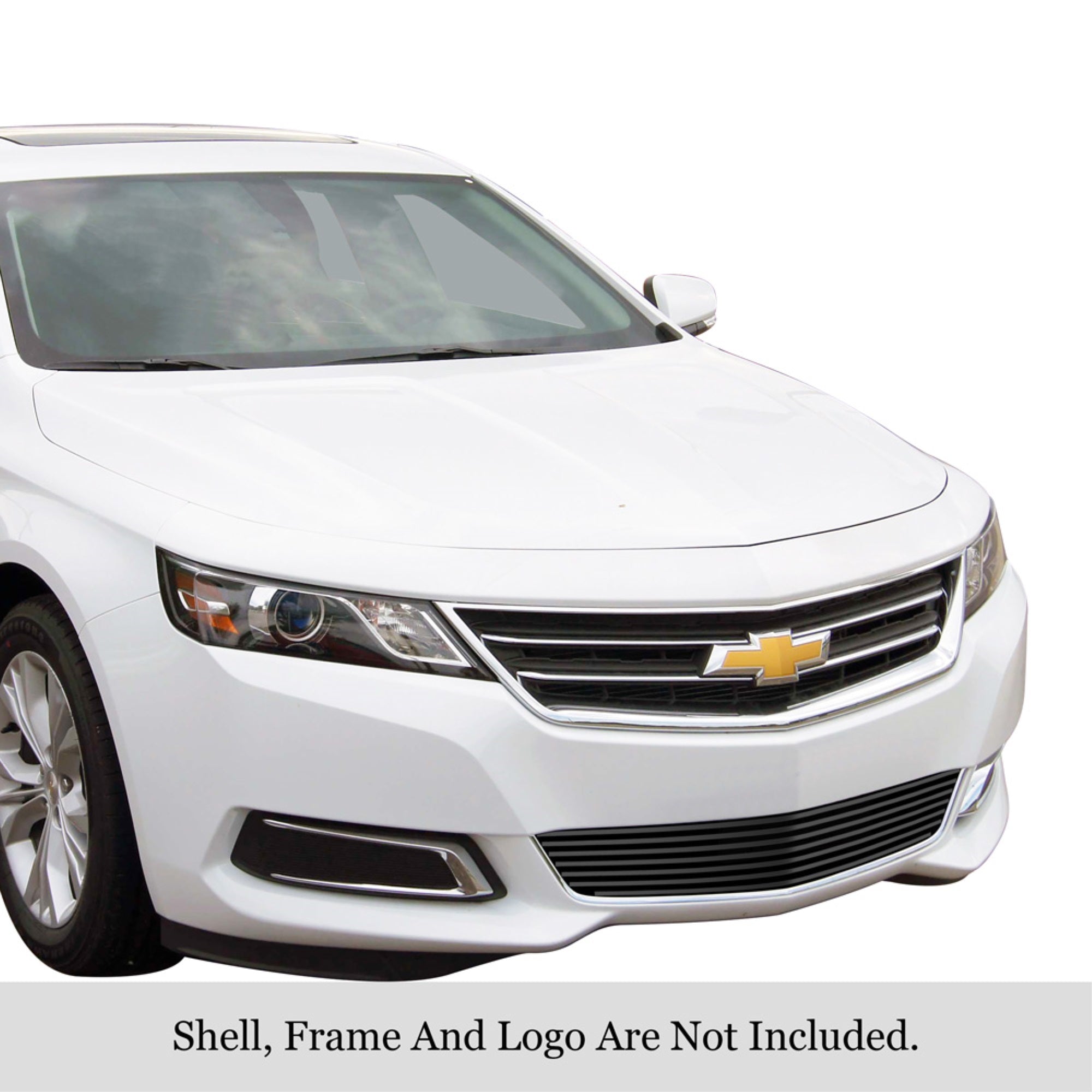 2014-2020 Chevy Impala (Not For 2014-2016 Chevy Impala Limited) Stainless Steel Black Powder Coated Finish 8X6 Horizontal Billet Black Stainless Steel Billet Grille
