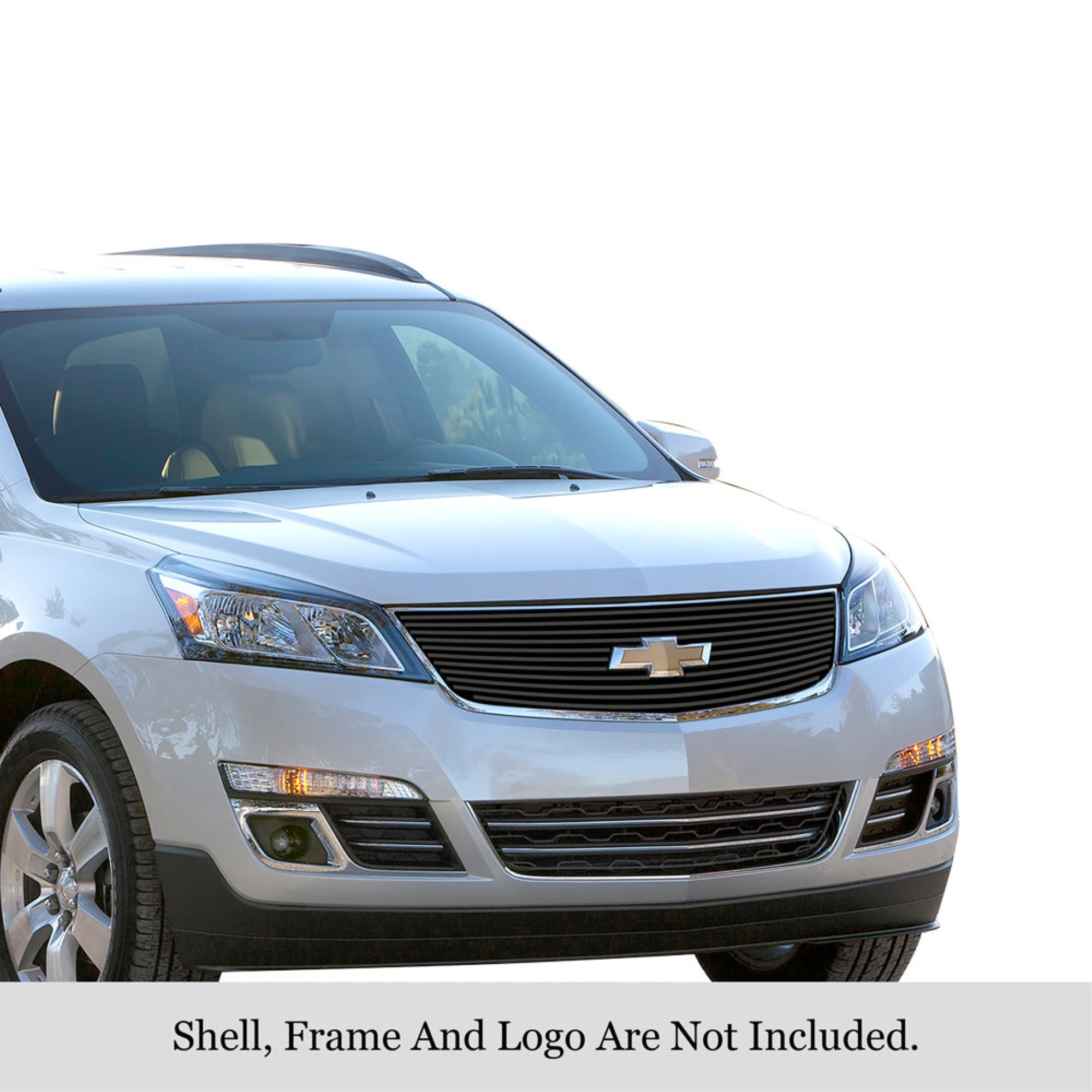 2013-2017 Chevy Traverse Logo Show Stainless Steel Black Powder Coated Finish 8X6 Horizontal Billet Black Stainless Steel Billet Grille