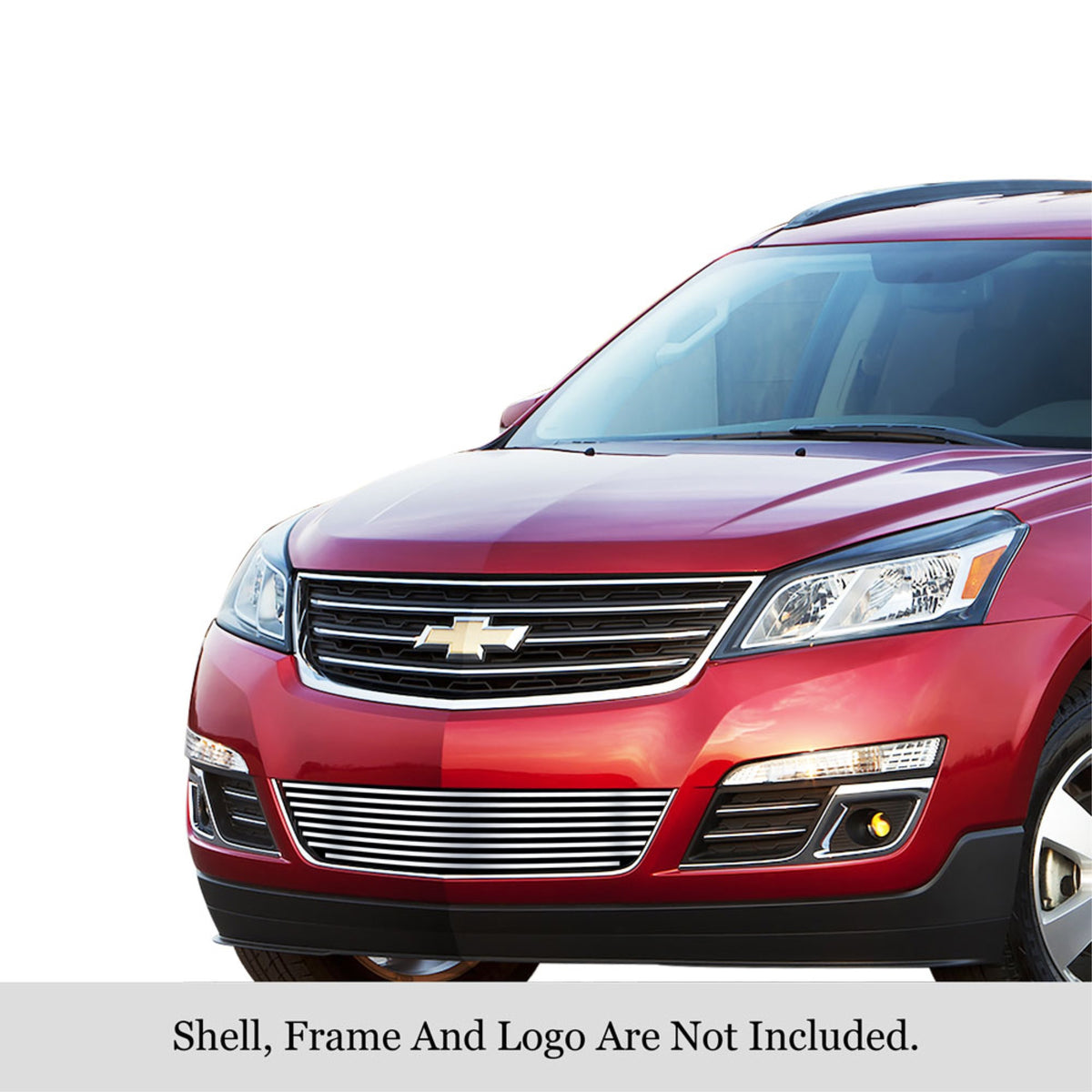 2013-2017 Chevy Traverse 304 Stainless Steel Polished Finish 8X6 Horizontal Billet Stainless Steel Billet Grille