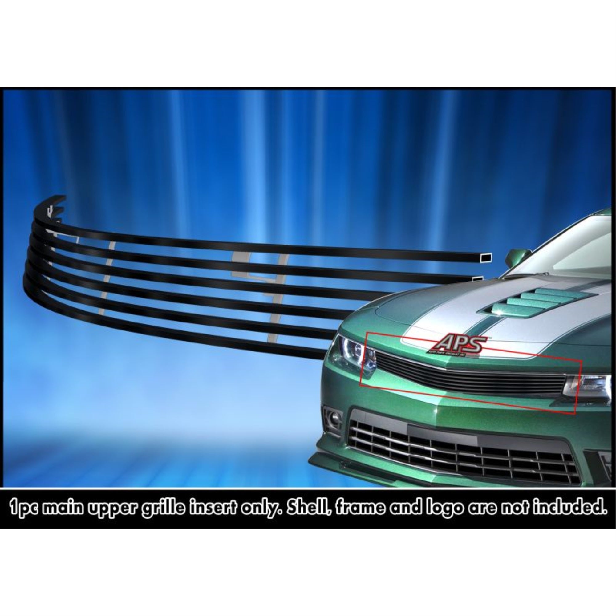 2014-2015 Chevy Camaro Ss With Rs Package/2014-2015 Chevy Camaro Ls With Rs Package/2014-2015 Chevy Camaro Lt With Rs Package Stainless Steel Black Powder Coated Finish Horizontal Billet Black Stainless Steel Billet Grille