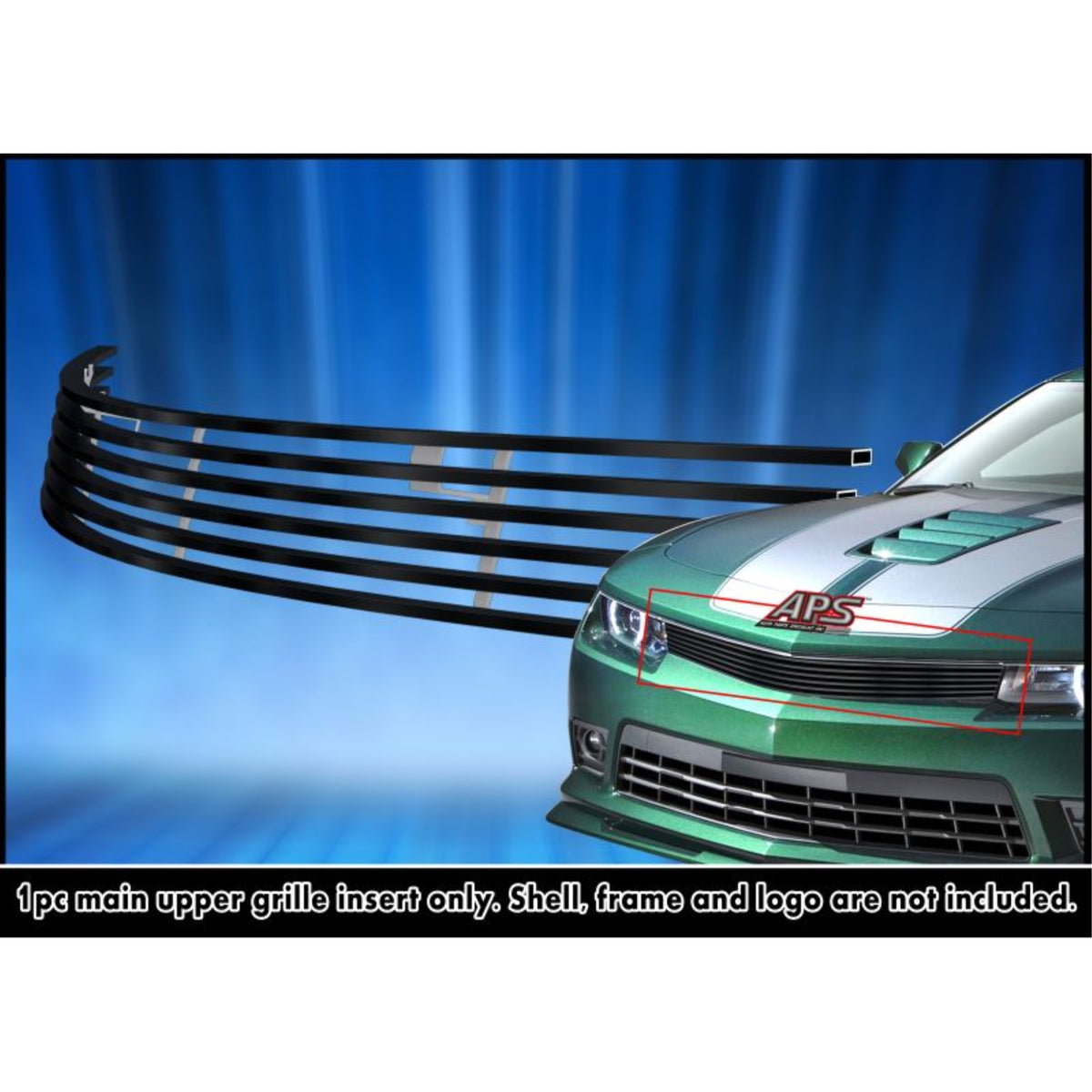2014-2015 Chevy Camaro Ss With Rs Package/2014-2015 Chevy Camaro Ls With Rs Package/2014-2015 Chevy Camaro Lt With Rs Package Stainless Steel Black Powder Coated Finish Horizontal Billet Black Stainless Steel Billet Grille