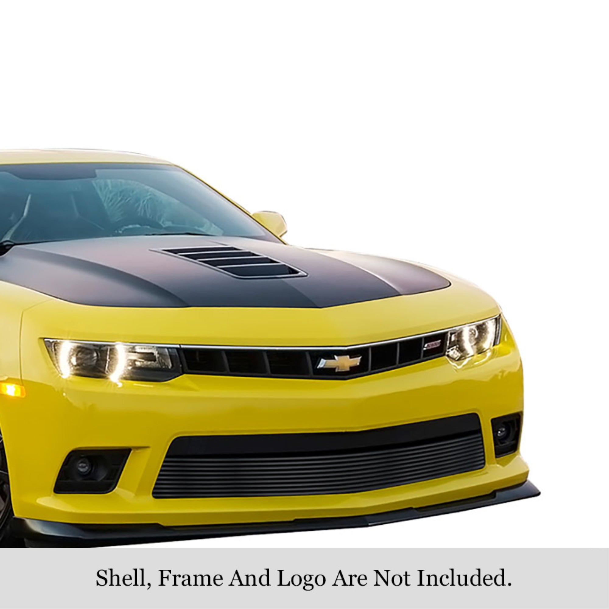 2014-2015 Chevy Camaro Lt With Rs Package/2014-2015 Chevy Camaro Ls With Rs Package Stainless Steel Black Powder Coated Finish Horizontal Billet Black Stainless Steel Billet Grille