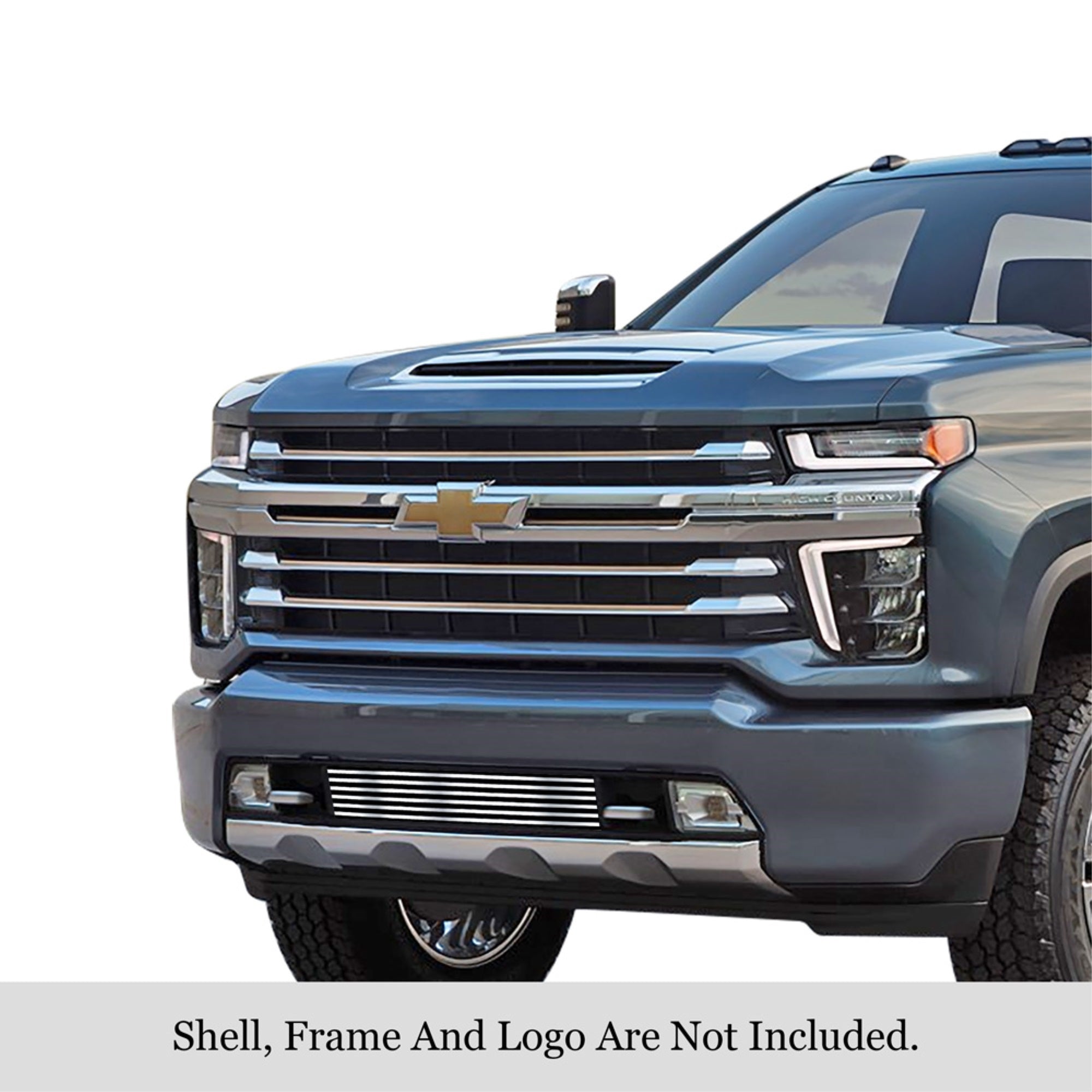 2020-2022 Chevy Silverado 2500 /2020-2022 Chevy Silverado 3500 Stainless Steel Polished Finish 8X6 Horizontal Billet Stainless Steel Billet Grille