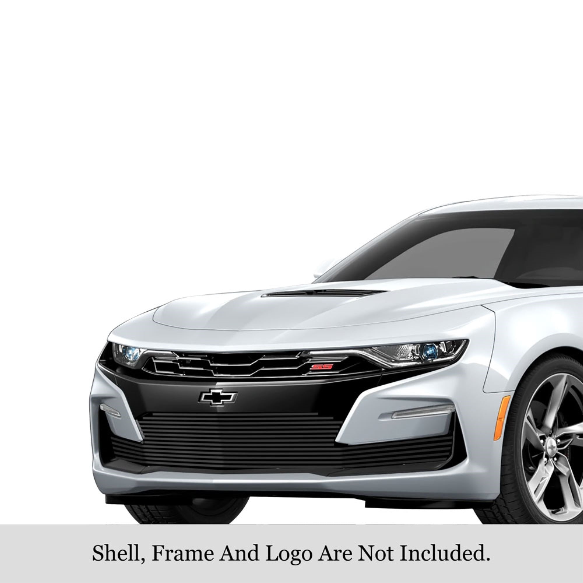 2019-2022 Chevy Camaro 1Ss/2Ss Stainless Steel Black Powder Coated Finish 8X6 Horizontal Billet Black Stainless Steel Billet Grille