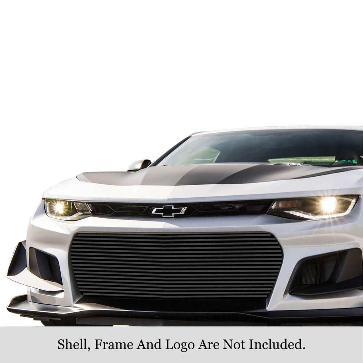 2019-2022 Chevy Camaro Zl1 Stainless Steel Black Powder Coated Finish 8X6 Horizontal Billet Black Stainless Steel Billet Grille