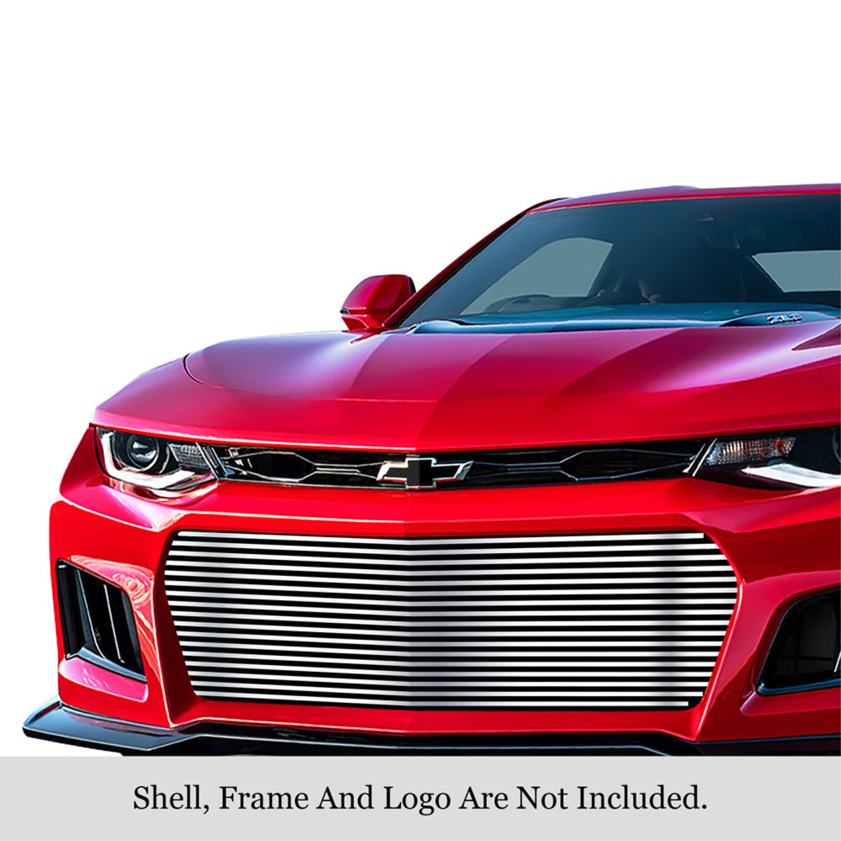 2019-2022 Chevy Camaro Zl1 304 Stainless Steel Polished Finish 8X6 Horizontal Billet Stainless Steel Billet Grille