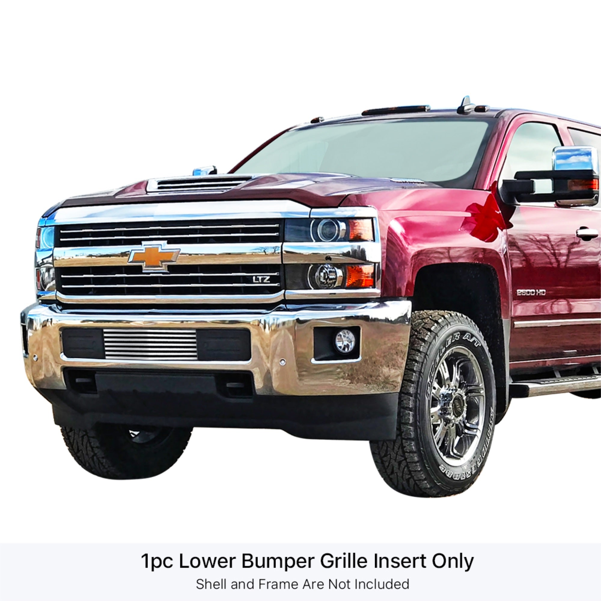 2015-2019 Chevy Silverado 2500 Hd /2015-2019 Chevy Silverado 3500 Hd 304 Stainless Steel Polished Finish 8X6 Horizontal Billet Stainless Steel Billet Grille