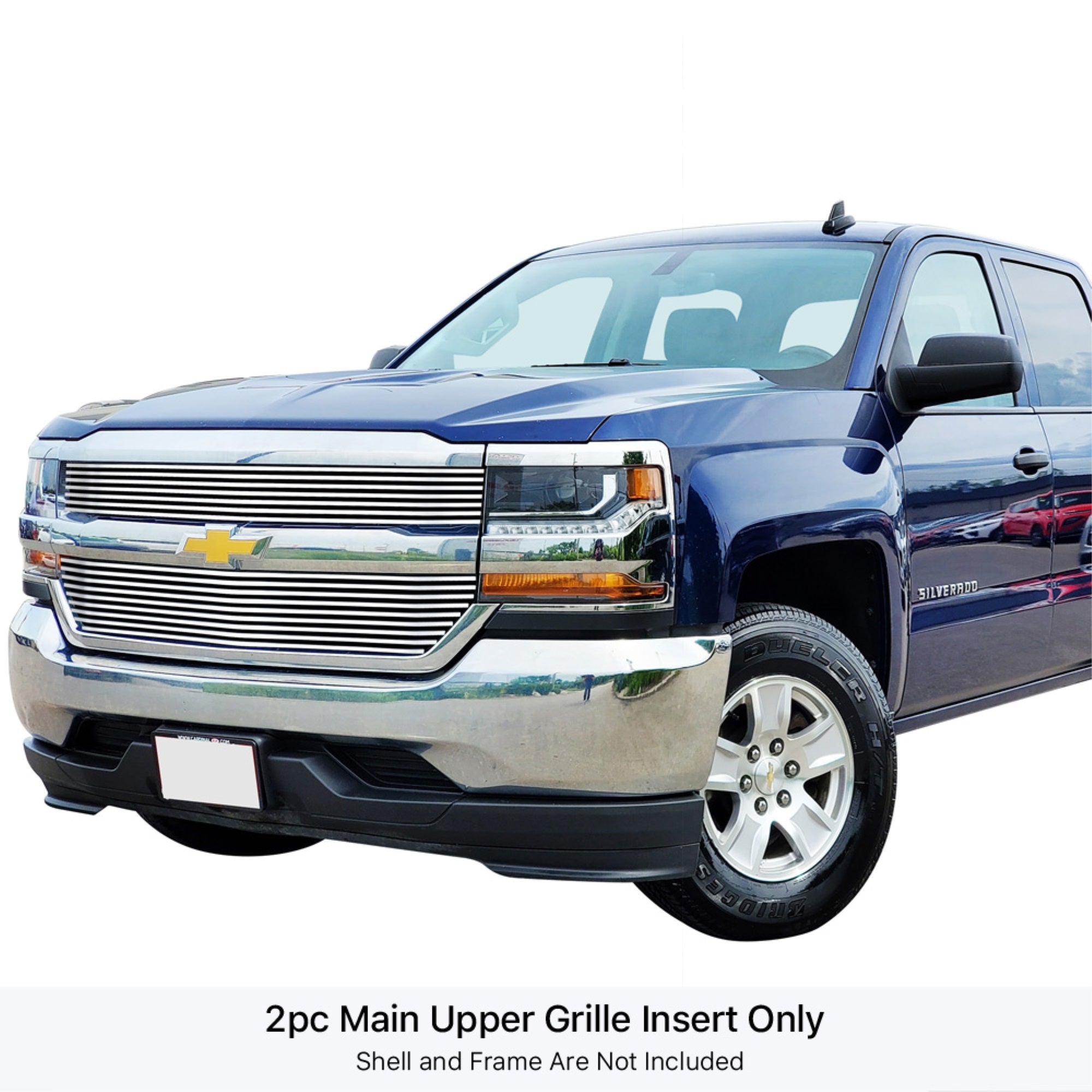 2016-2018 Chevy Silverado 1500 Not For Z71 And High Country Model/2019 Chevy Silverado 1500 Ld Not For Z71 And High Country Model 304 Stainless Steel Polished Finish Horizontal Billet Stainless Steel Billet Grille