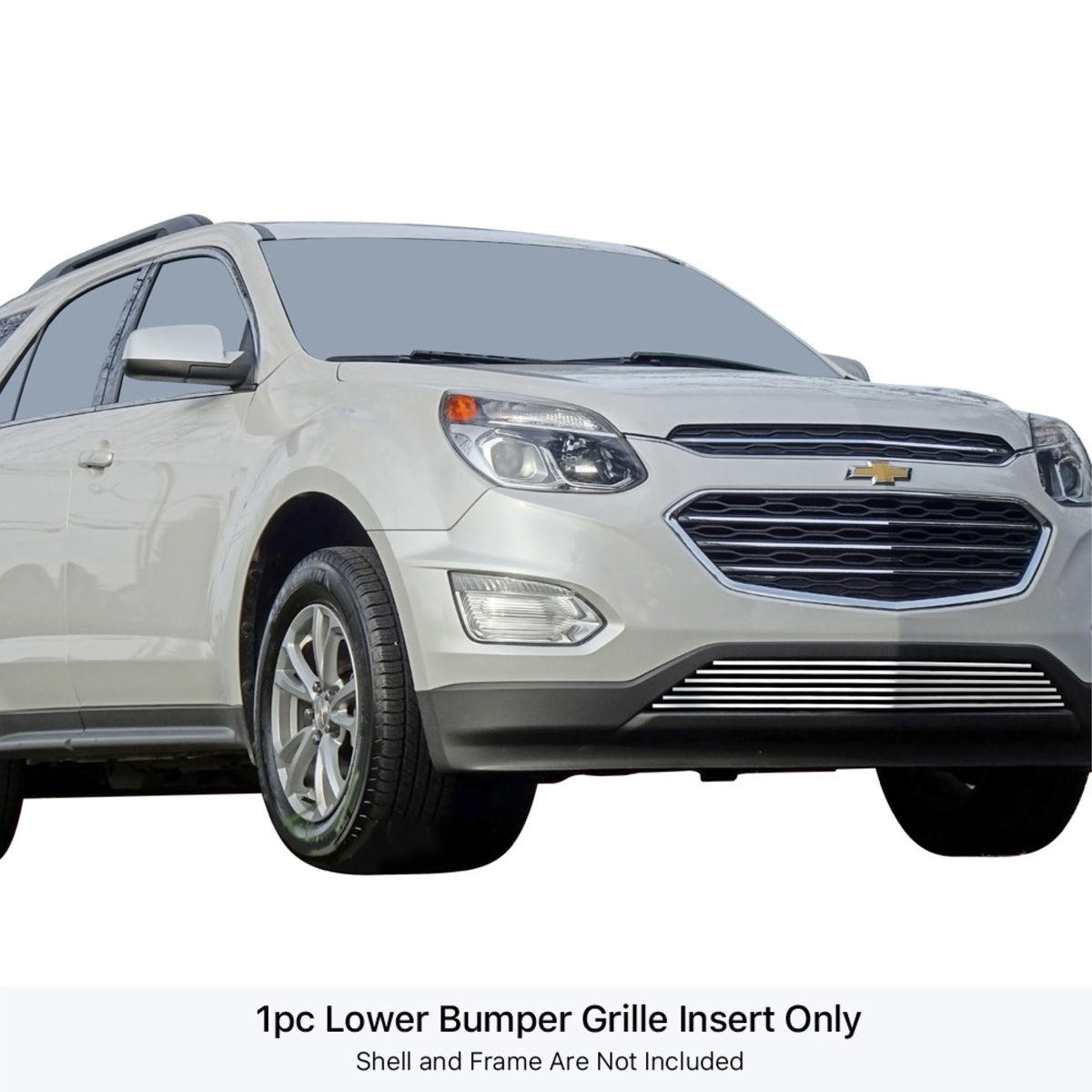 2016-2017 Chevy Equinox Stainless Steel Silver Hairline Finish Finish 8X6 Horizontal Billet Stainless Steel Billet Grille