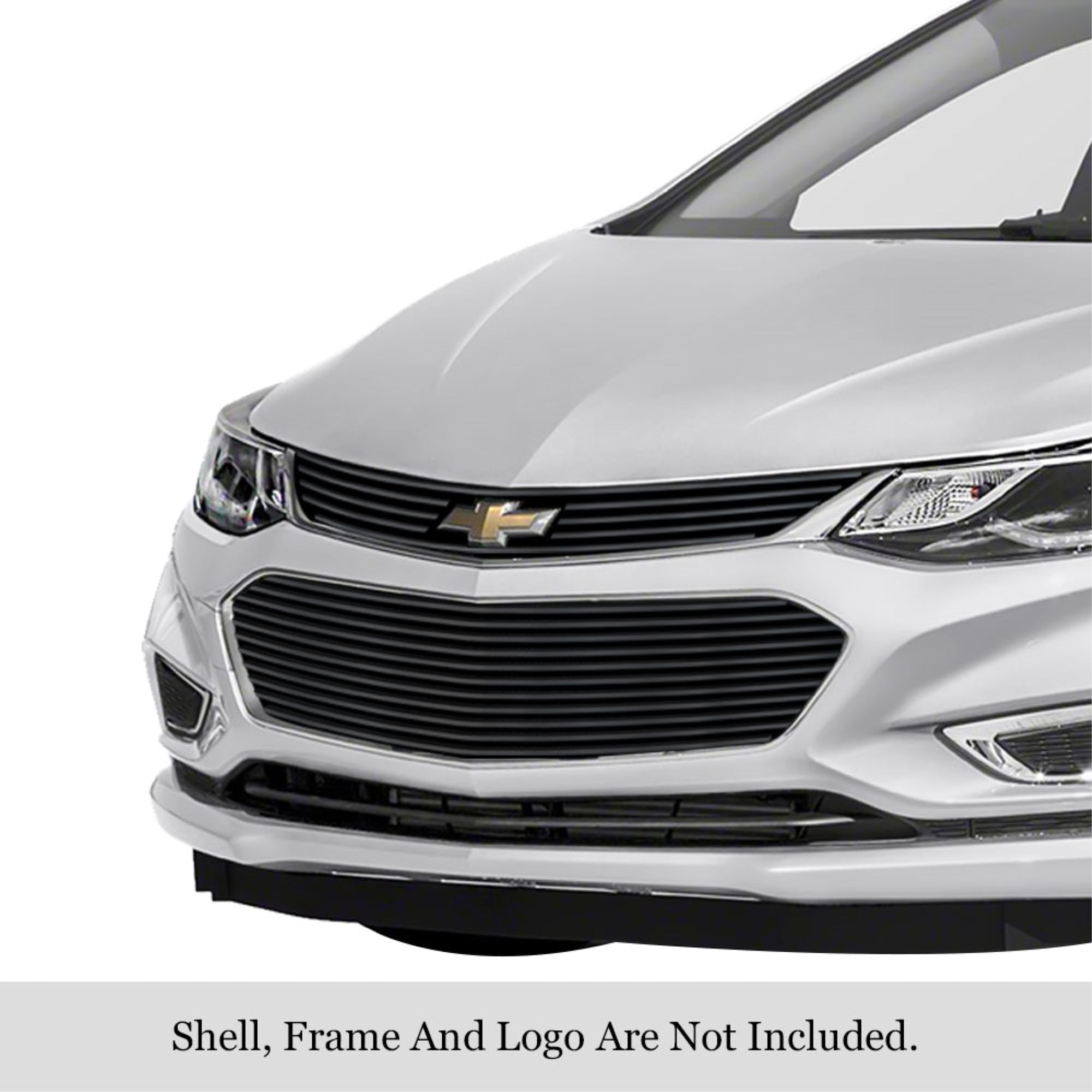 2016-2018 Chevy Cruze Not For Rs Package Stainless Steel Black Powder Coated Finish Horizontal Billet Black Stainless Steel Billet Grille