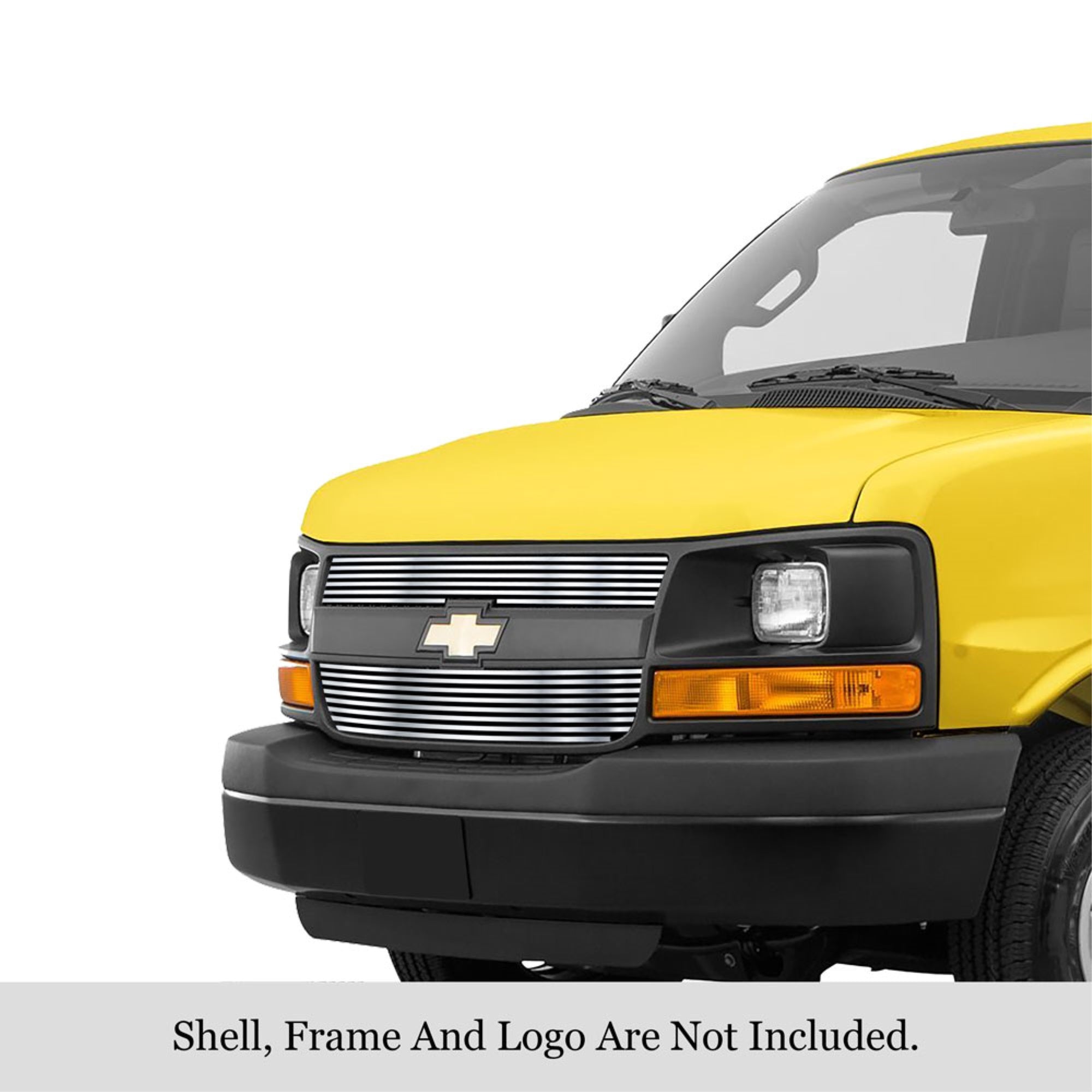 2003-2020 Chevy Express Van 304 Stainless Steel Polished Finish 8X6 Horizontal Billet Stainless Steel Billet Grille