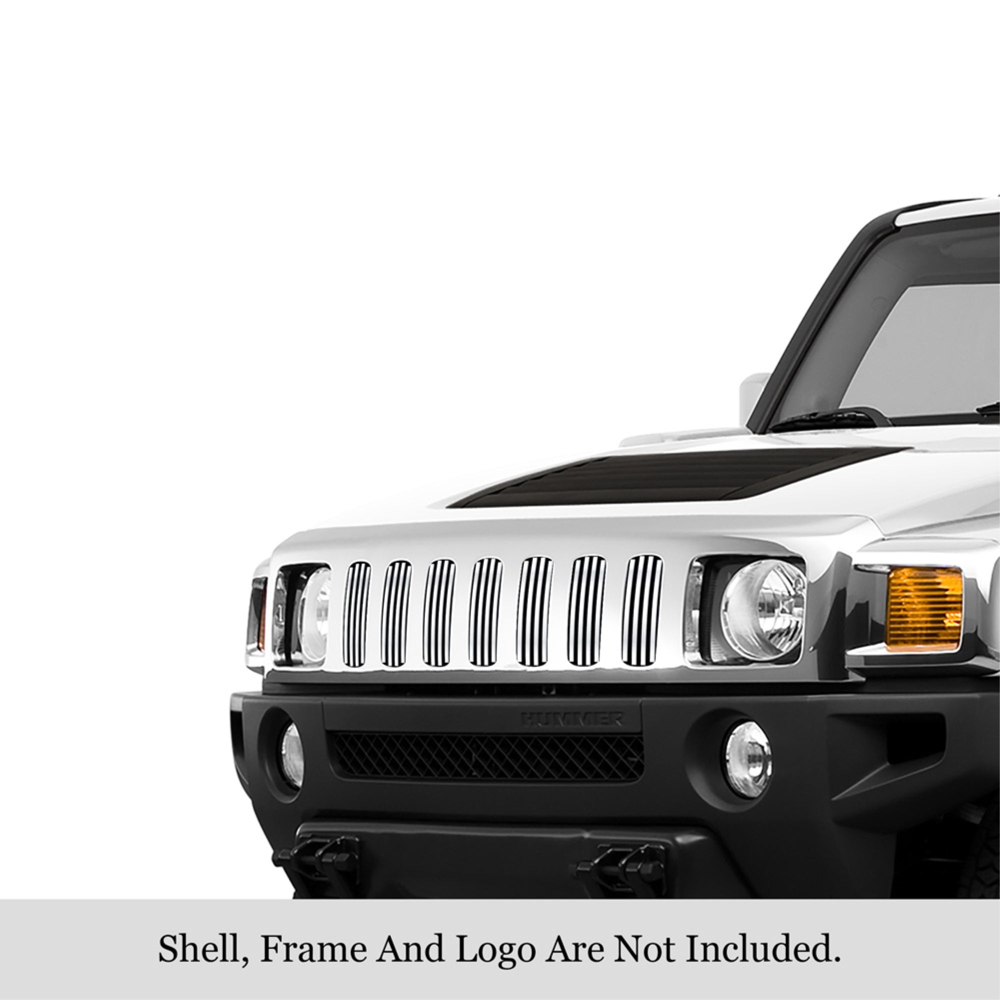 2006-2010 Hummer H3 304 Stainless Steel Polished Finish 8X6 Vertical Billet Stainless Steel Billet Grille