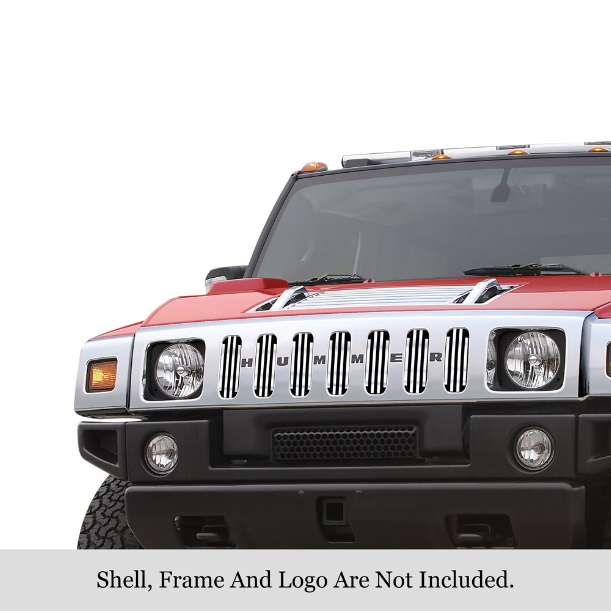 2003-2007 Hummer H2 304 Stainless Steel Polished Finish 8X6 Vertical Billet Stainless Steel Billet Grille