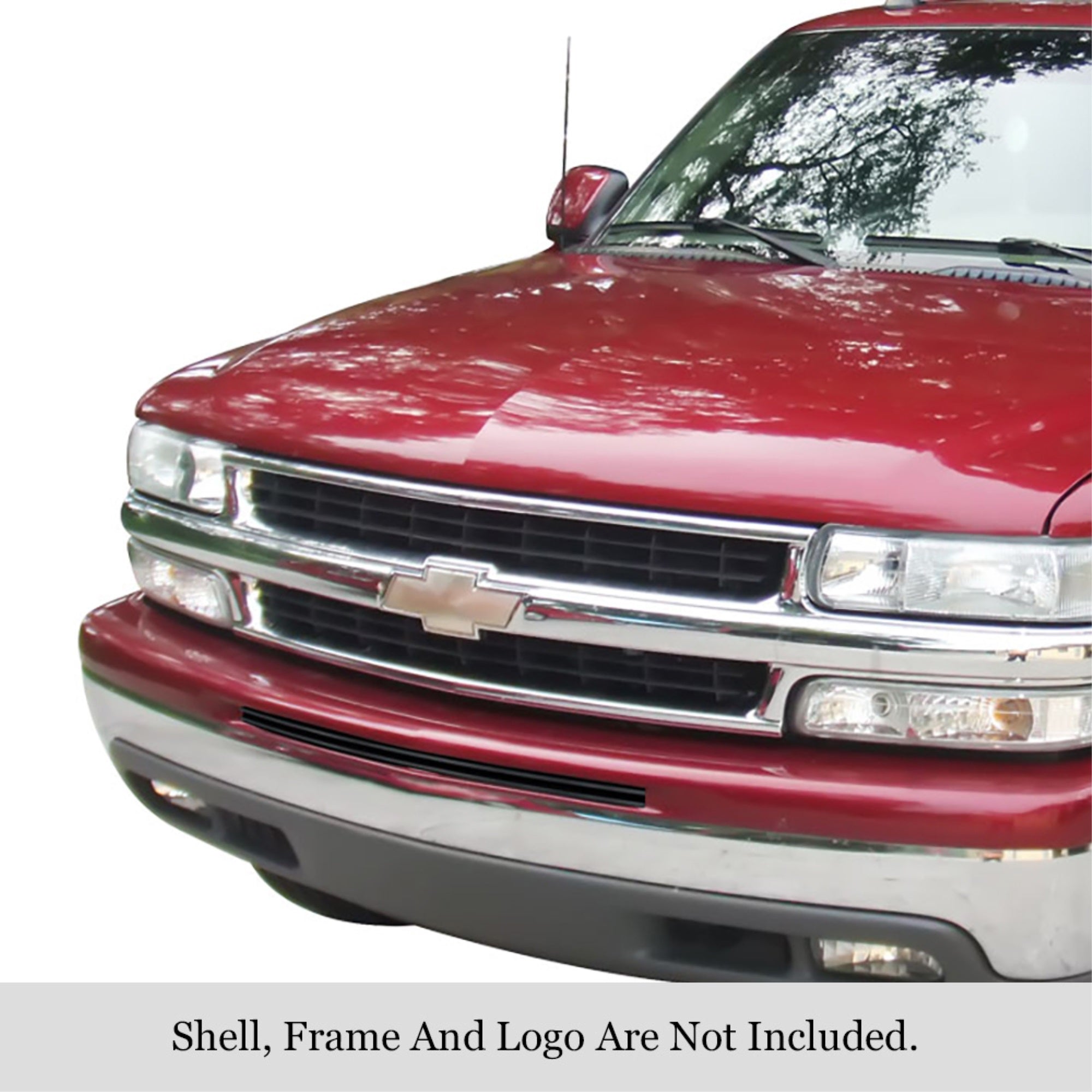 1999-2002 Chevy Silverado 1500 /2000-2006 Chevy Suburban /2000-2006 Chevy Tahoe /2000-2006 Chevy Avalanche Stainless Steel Black Powder Coated Finish 8X6 Horizontal Billet Black Stainless Steel Billet Grille