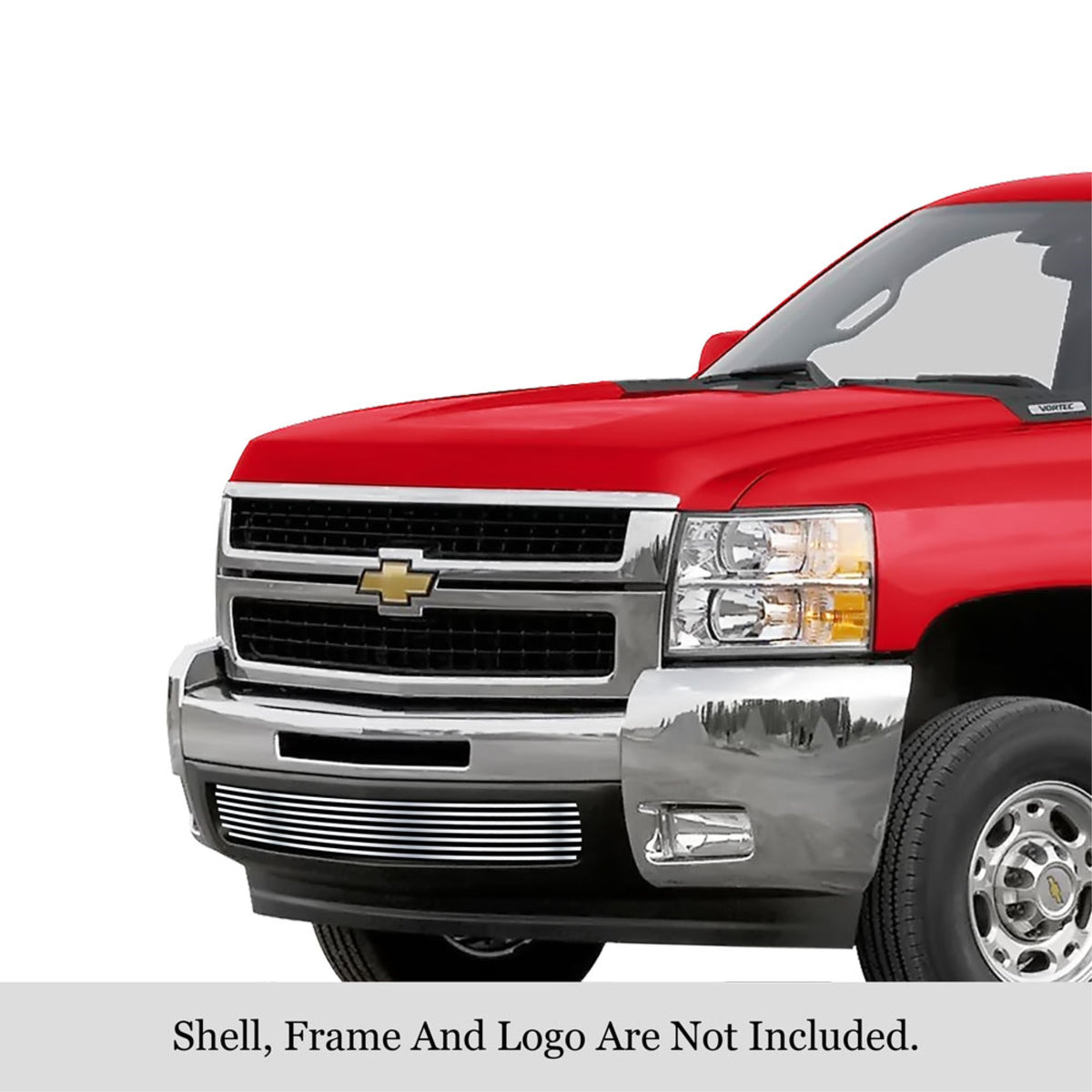 2007-2010 Chevy Silverado 2500 Hd /2007-2010 Chevy Silverado 3500 Hd 304 Stainless Steel Polished Finish 8X6 Horizontal Billet Stainless Steel Billet Grille