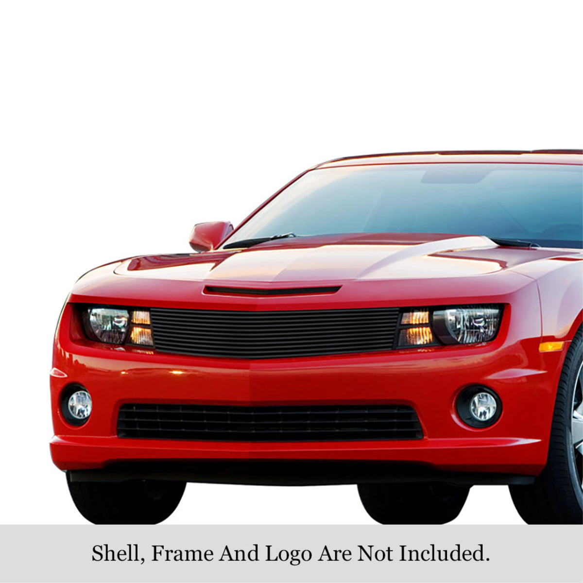 2010-2013 Chevy Camaro Short Not For Zl1 Model Stainless Steel Black Powder Coated Finish Horizontal Billet Black Stainless Steel Billet Grille