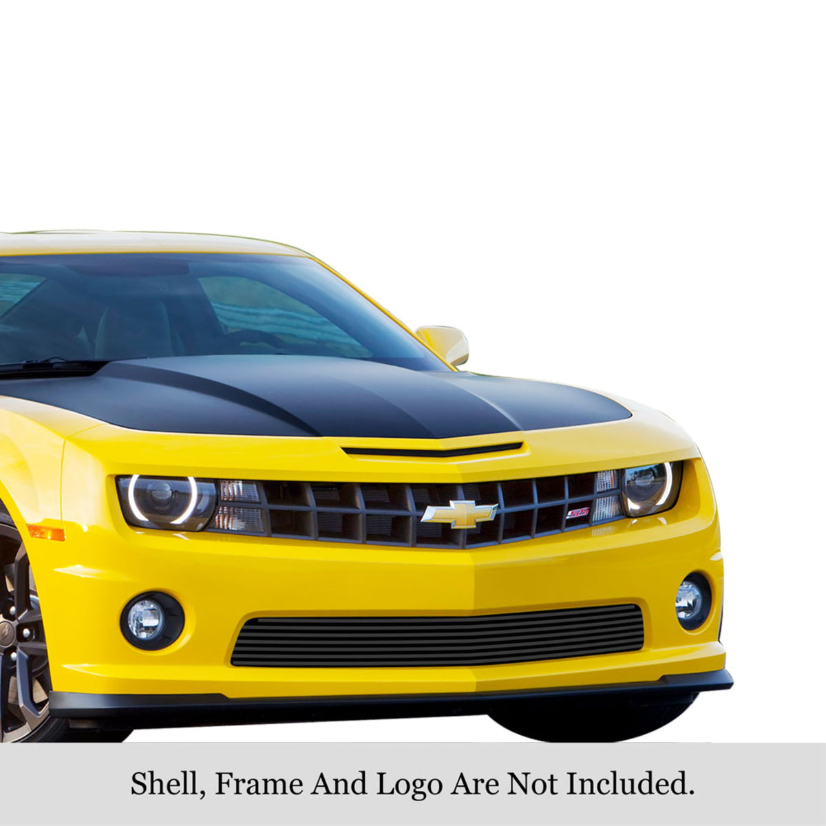 2010-2013 Chevy Camaro Ss V8 Stainless Steel Black Powder Coated Finish 8X6 Horizontal Billet Black Stainless Steel Billet Grille