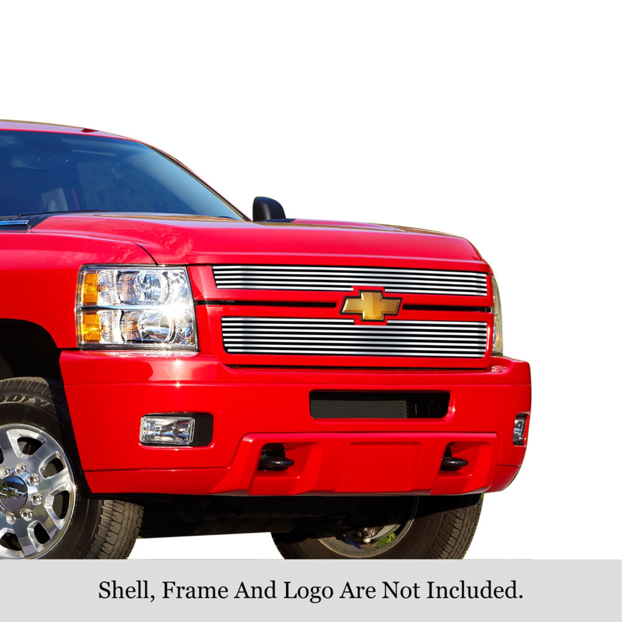 2011-2014 Chevy Silverado 2500 Hd /2011-2014 Chevy Silverado 3500 Hd 304 Stainless Steel Polished Finish 8X6 Horizontal Billet Stainless Steel Billet Grille