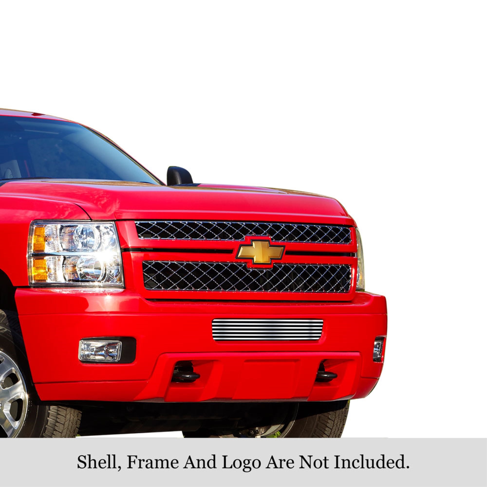 2011-2014 Chevy Silverado 2500 Hd /2011-2014 Chevy Silverado 3500 Hd 304 Stainless Steel Polished Finish 8X6 Horizontal Billet Stainless Steel Billet Grille