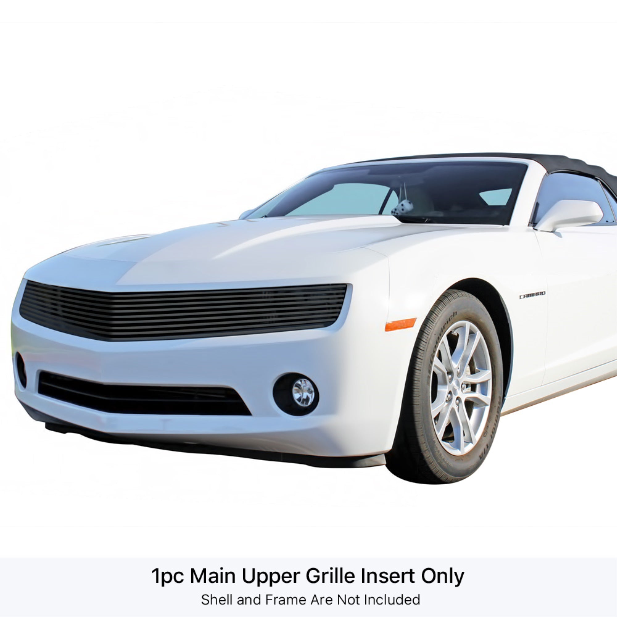 2010-2013 Chevy Camaro Phantom Style Not For Zl1 Model Stainless Steel Black Powder Coated Finish Horizontal Billet Black Stainless Steel Billet Grille
