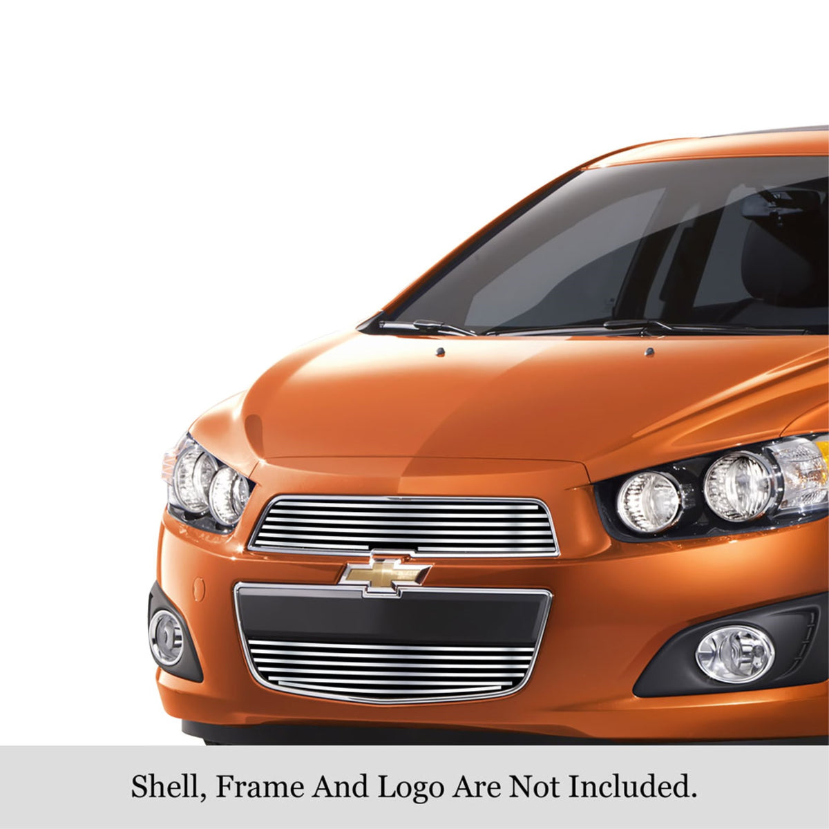 2012-2016 Chevy Sonic Not For Rs Models 304 Stainless Steel Polished Finish 8X6 Horizontal Billet Stainless Steel Billet Grille