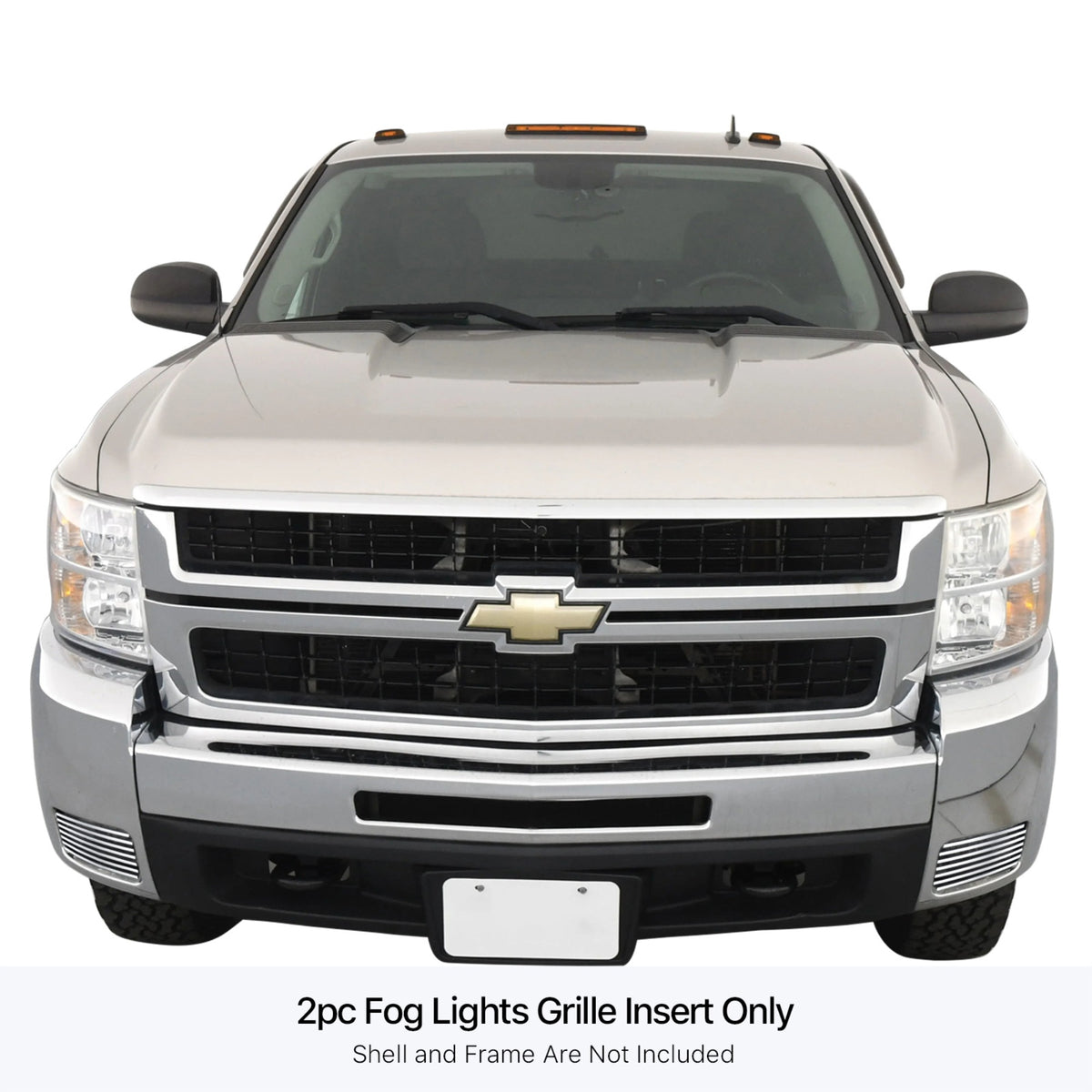 Stainless Steel Fog Light Cover Stainless Steel Billet Grille 2007-2013 Chevy Silverado 1500