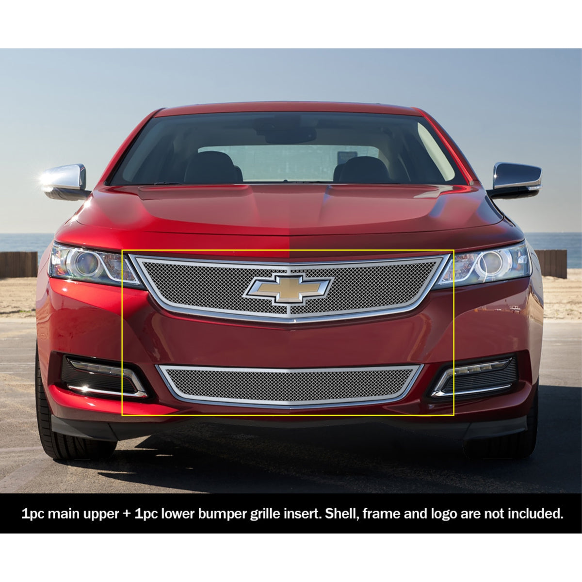 2014-2020 Chevy Impala Logo Show (Not For 2014-2016 Chevy Impala Limited) Stainless Steel Polished Finish 1.8 Mm Wire Mesh Mesh Grille