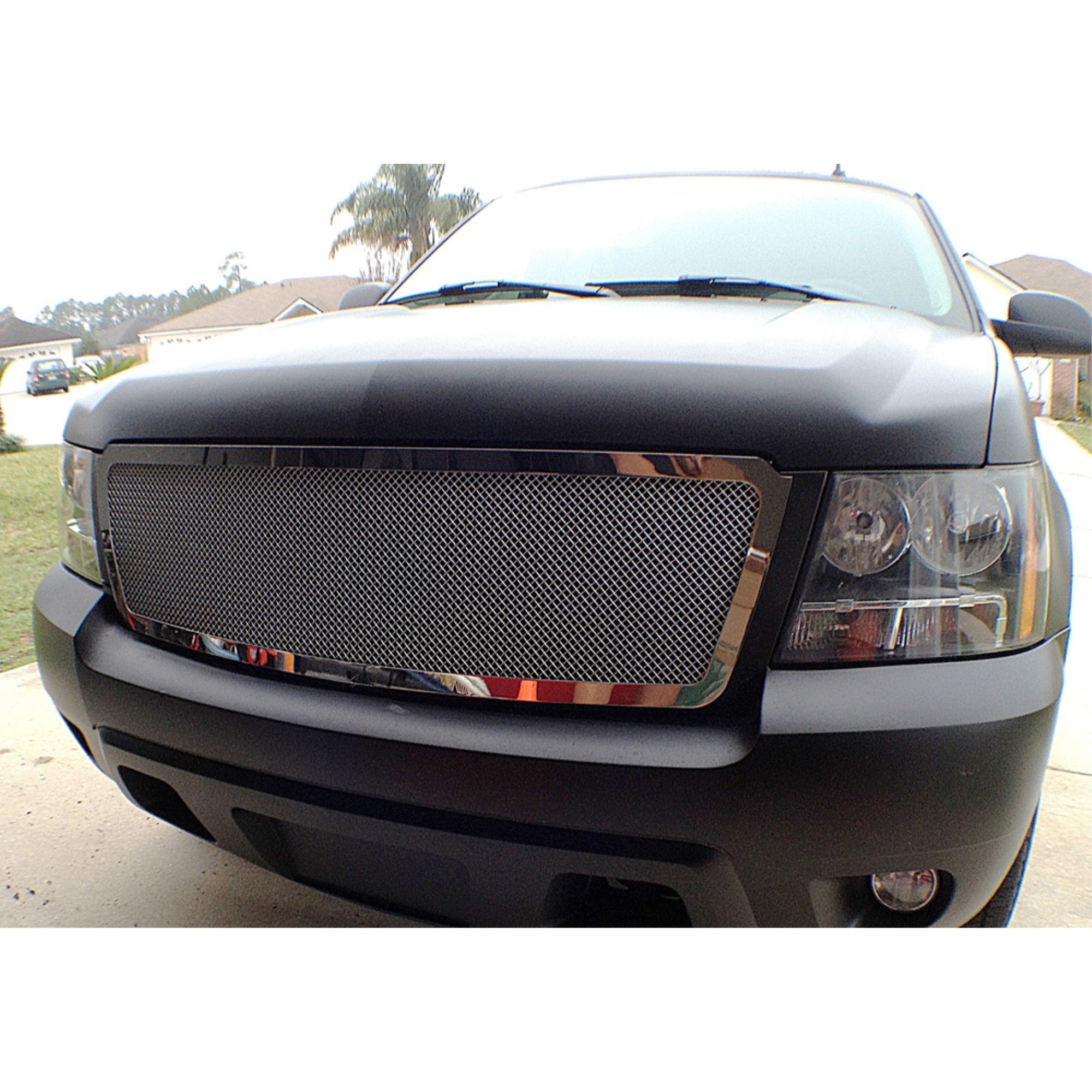 2007-2013 Chevy Avalanche /2007-2014 Chevy Suburban /2007-2014 Chevy Tahoe Not For Hybrid Stainless Steel Polished Finish 1.8 Mm Wire Mesh Mesh Grille